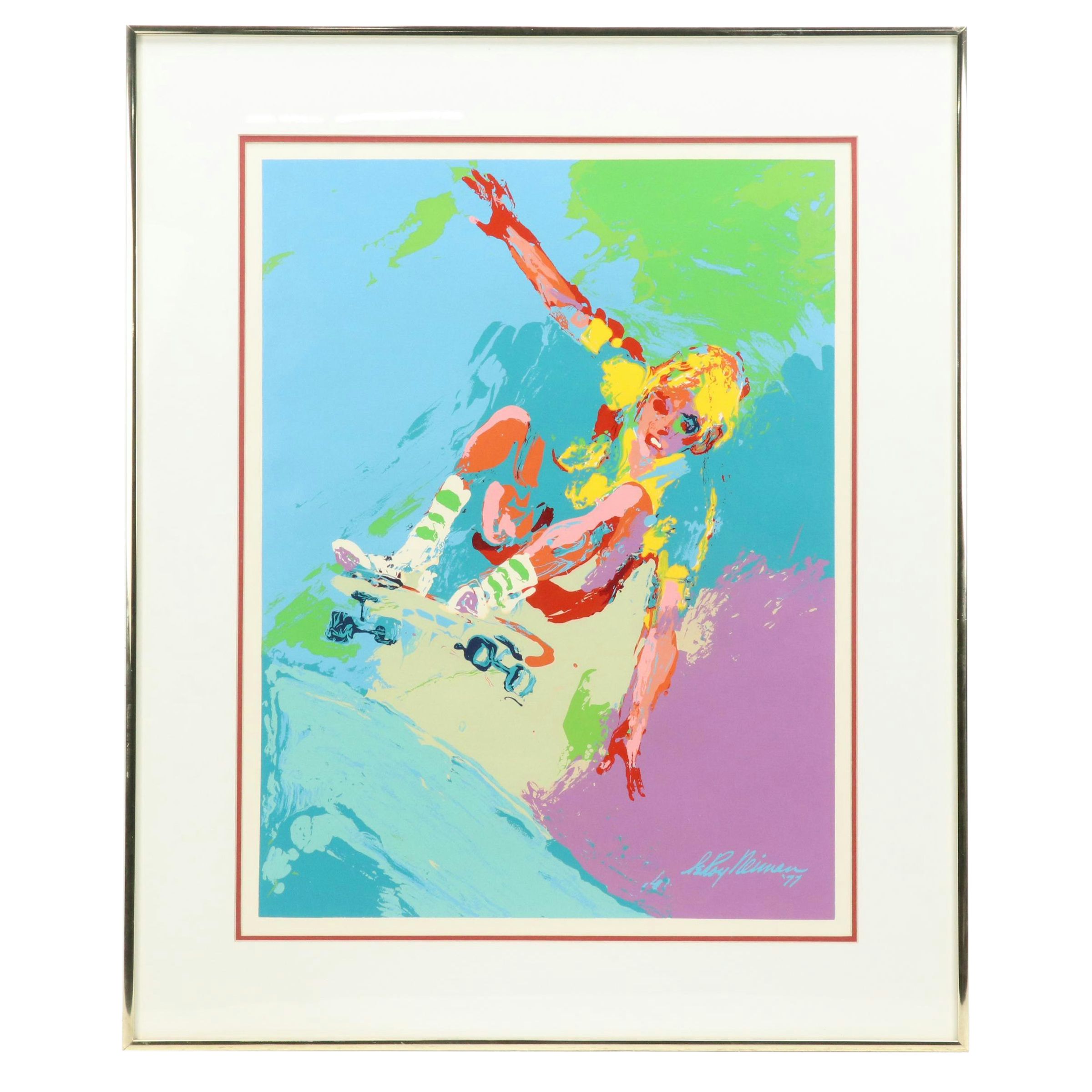 LeRoy Neiman Serigraph "Skateboarder," 1977