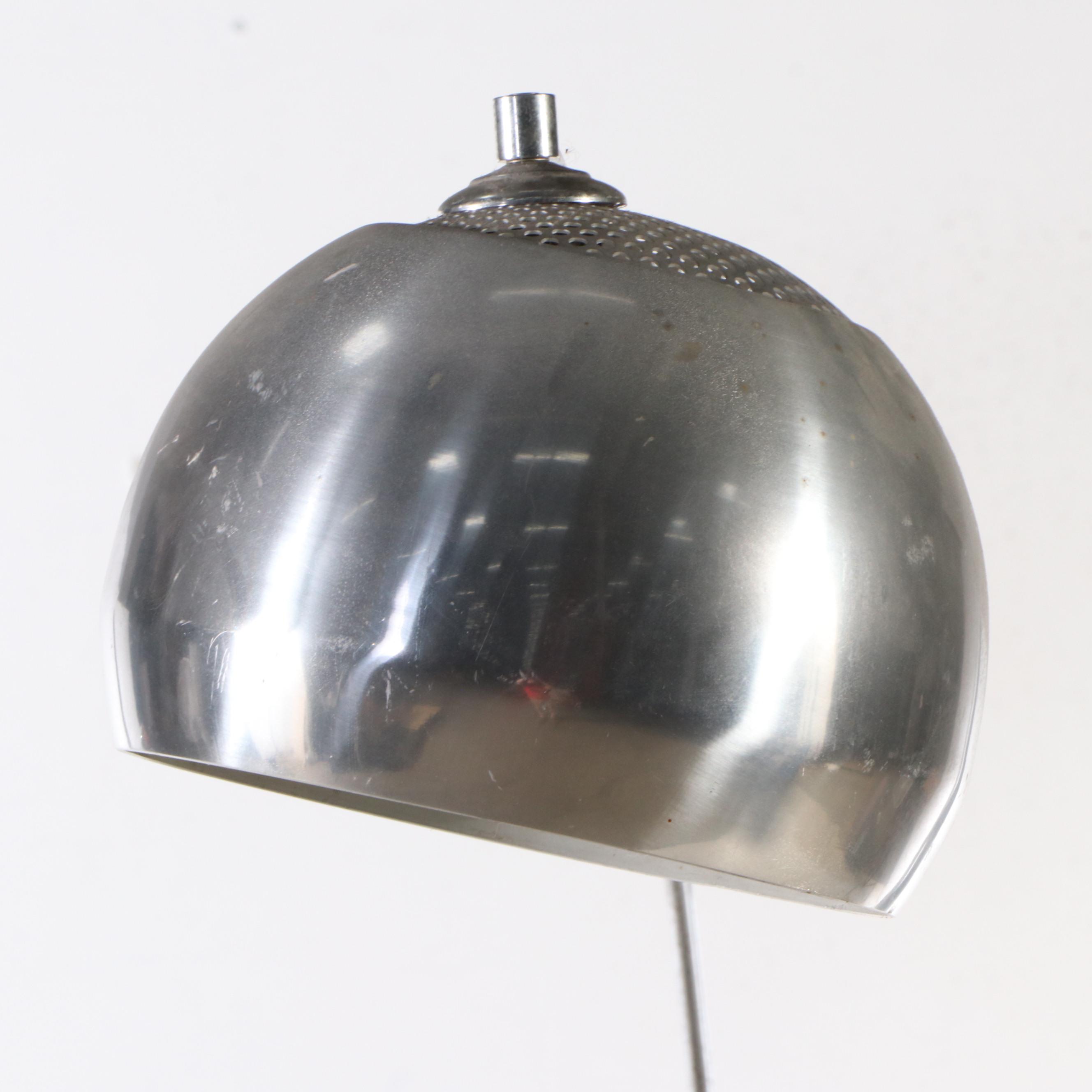 Mid Century Modern Arc Floor Lamp With Brushed Nickel Eyeball Shade