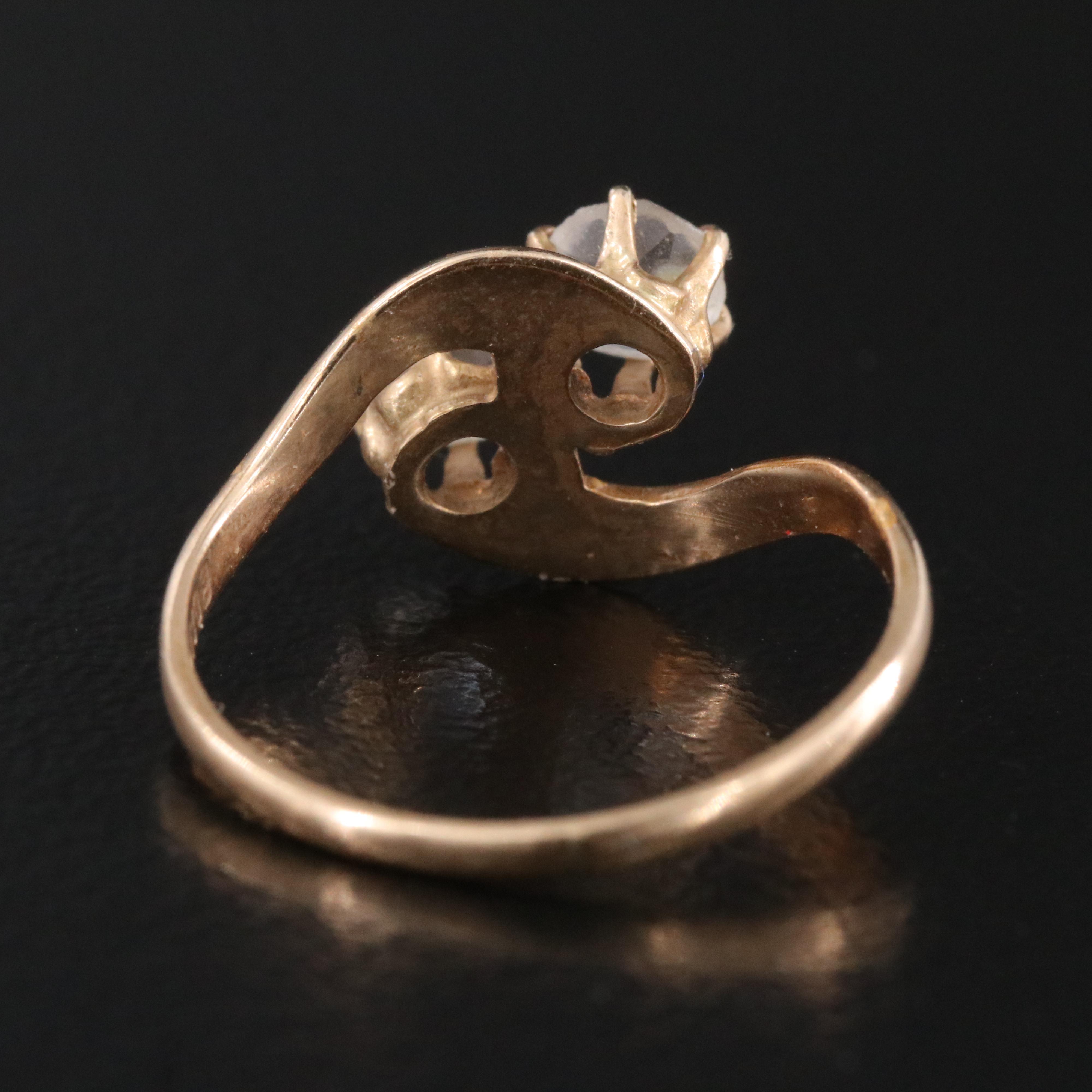 10K Faux Diamond Toi et Moi Ring