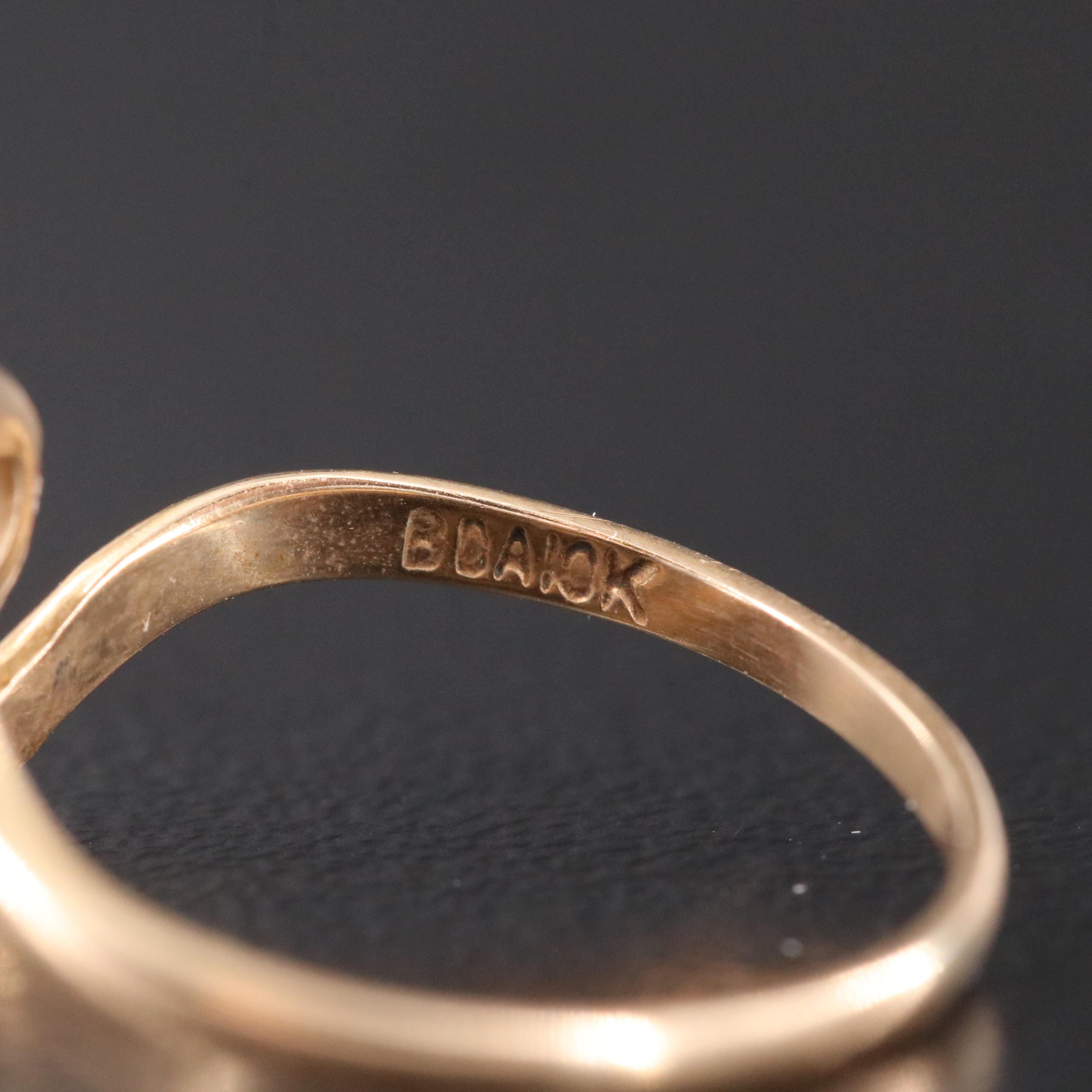 10K Faux Diamond Toi et Moi Ring