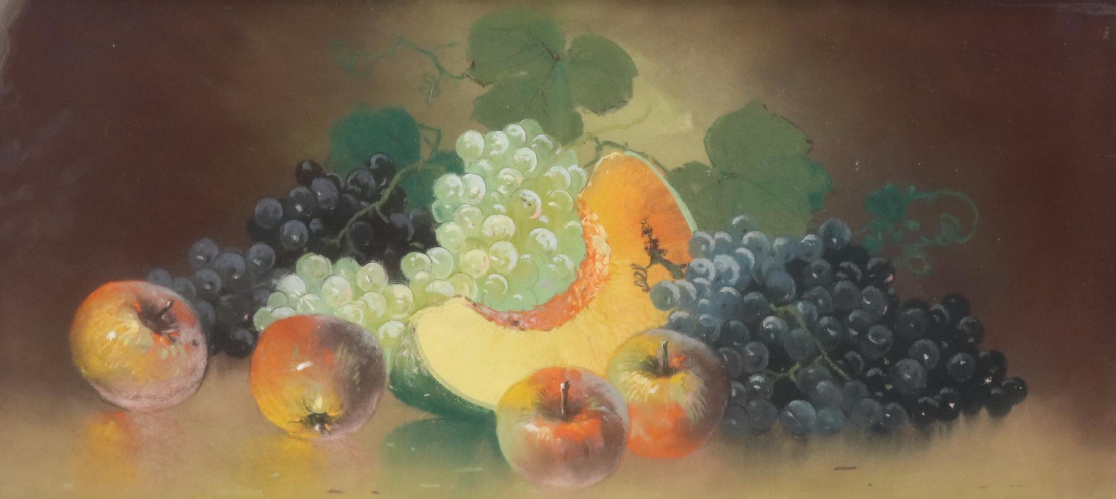 Still Life Oil Pastel Drawing of Fruit Harvest