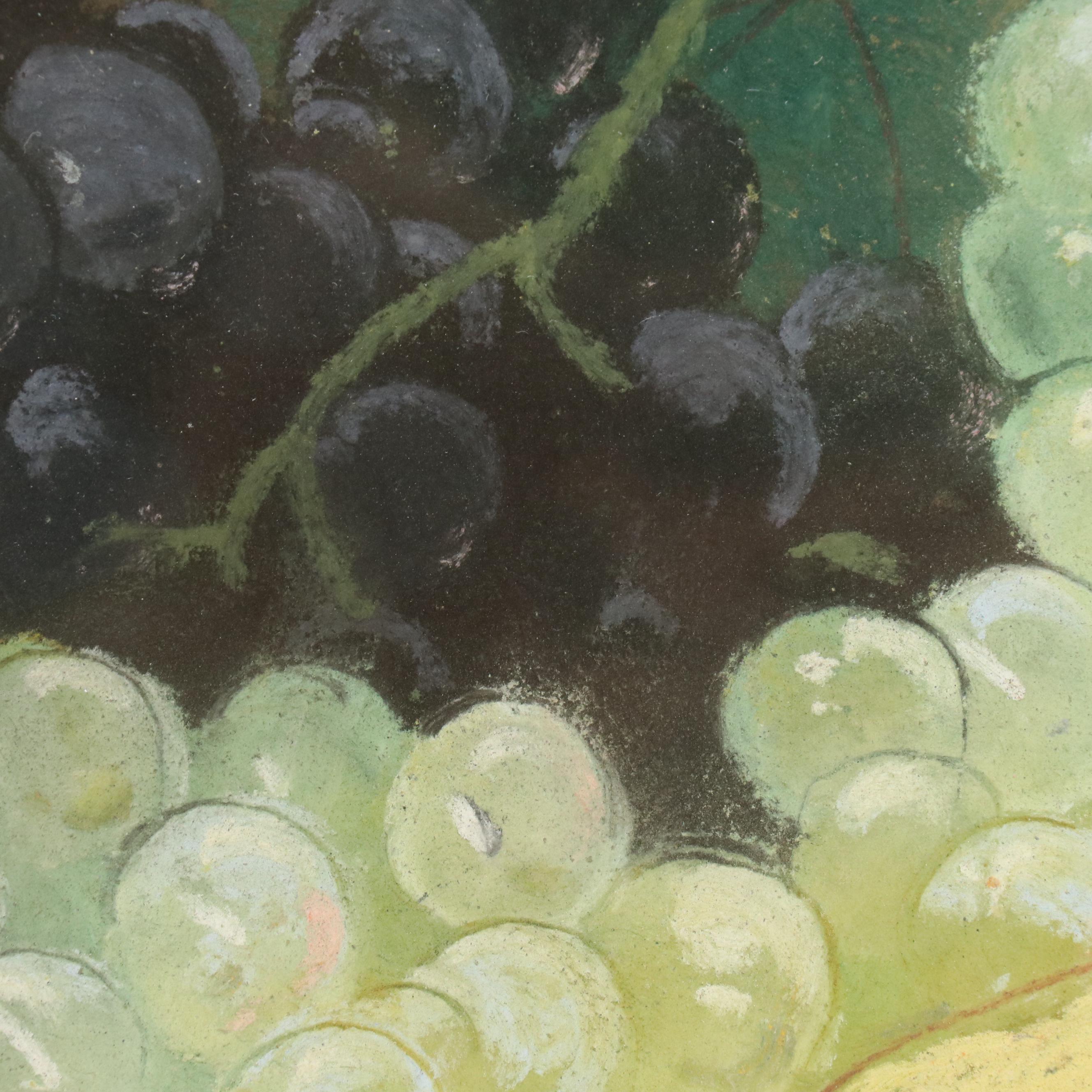 Still Life Oil Pastel Drawing of Fruit Harvest