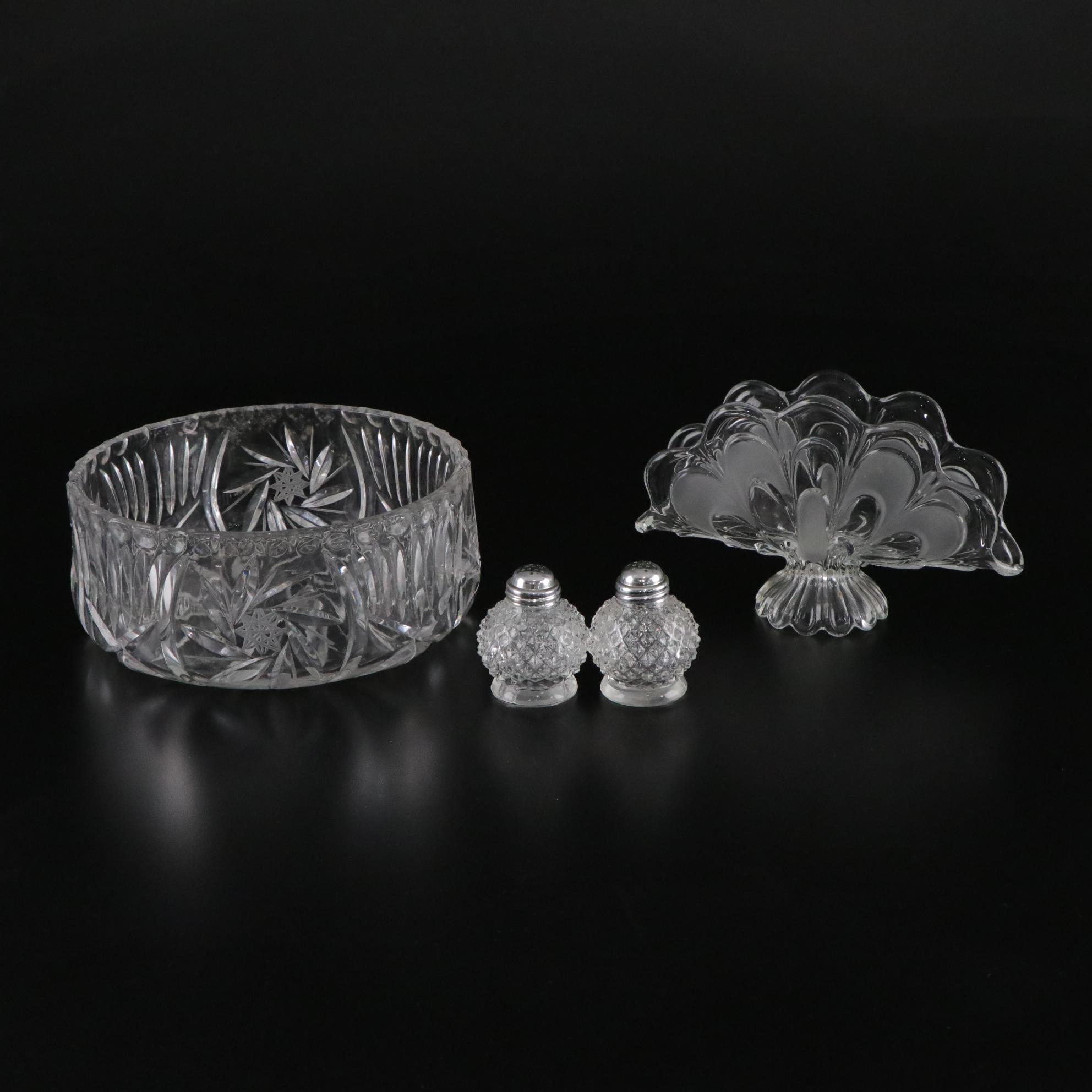 Blown Glass Napkin Holder, Crystal Bowl & More