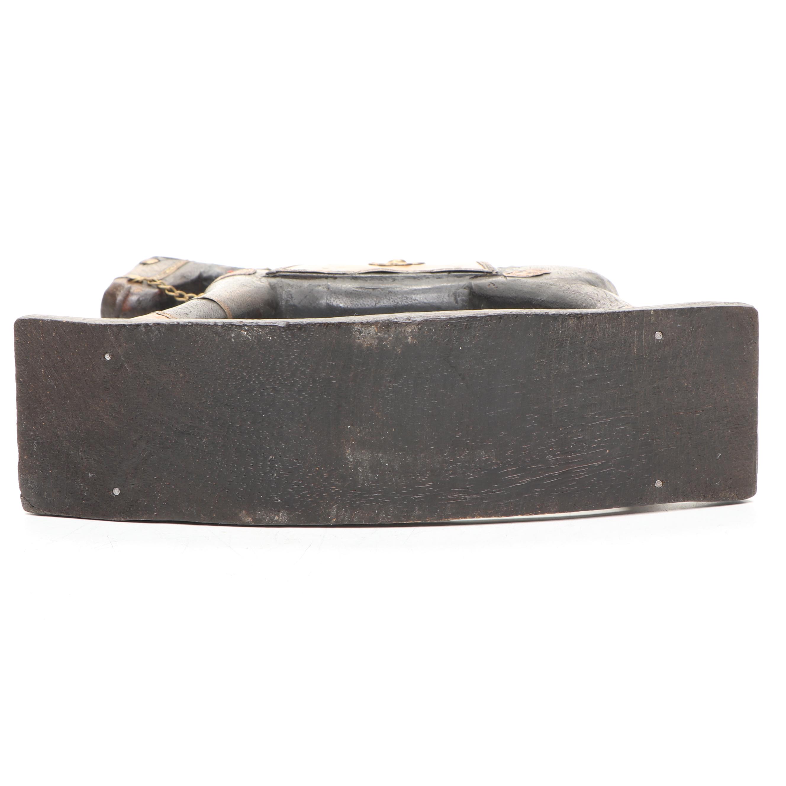 Asian Style Brass Mounted Wooden Jewelry Box with Rocking Horse