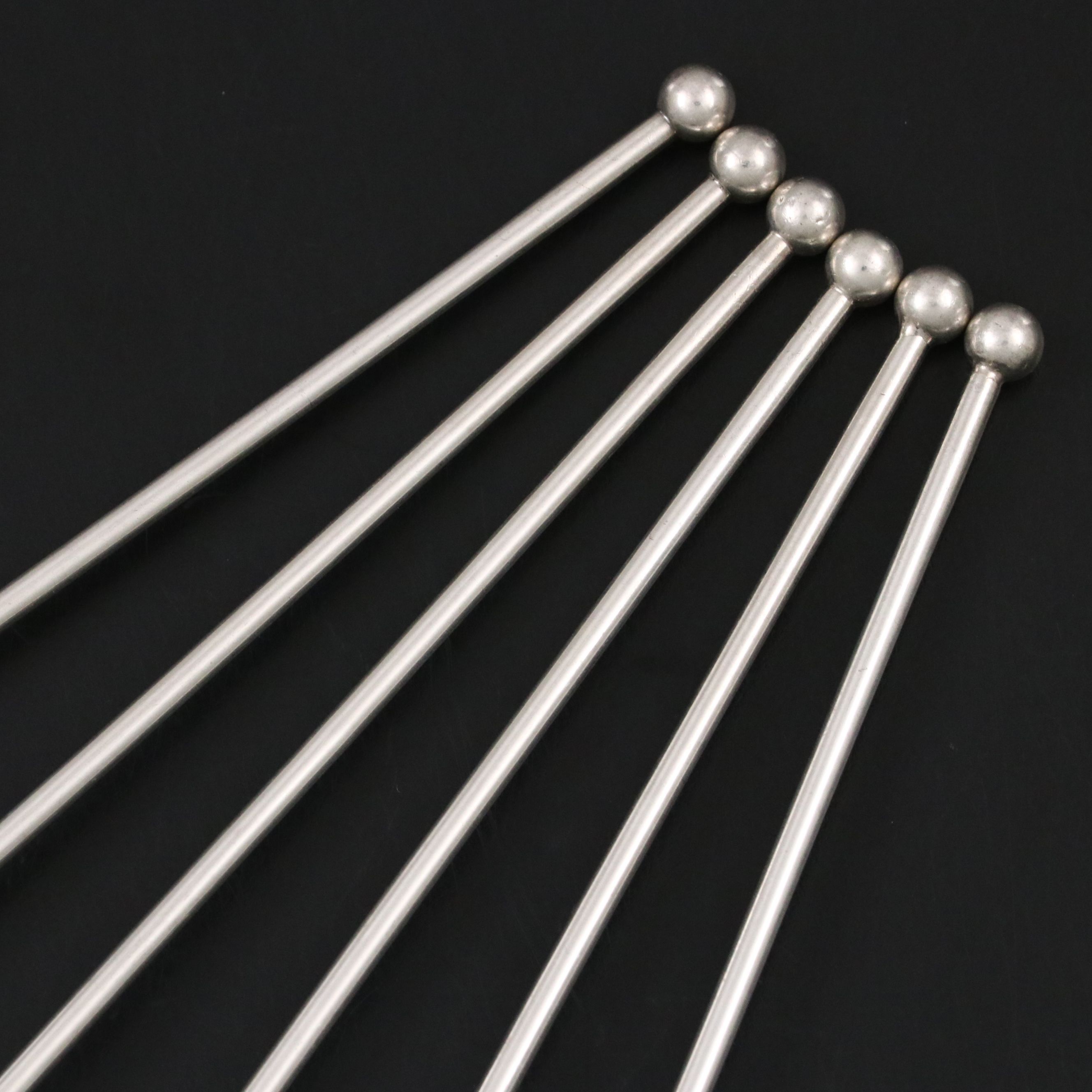 Vintage Watson Sterling Silver Leaf-Bowl Julep Straws
