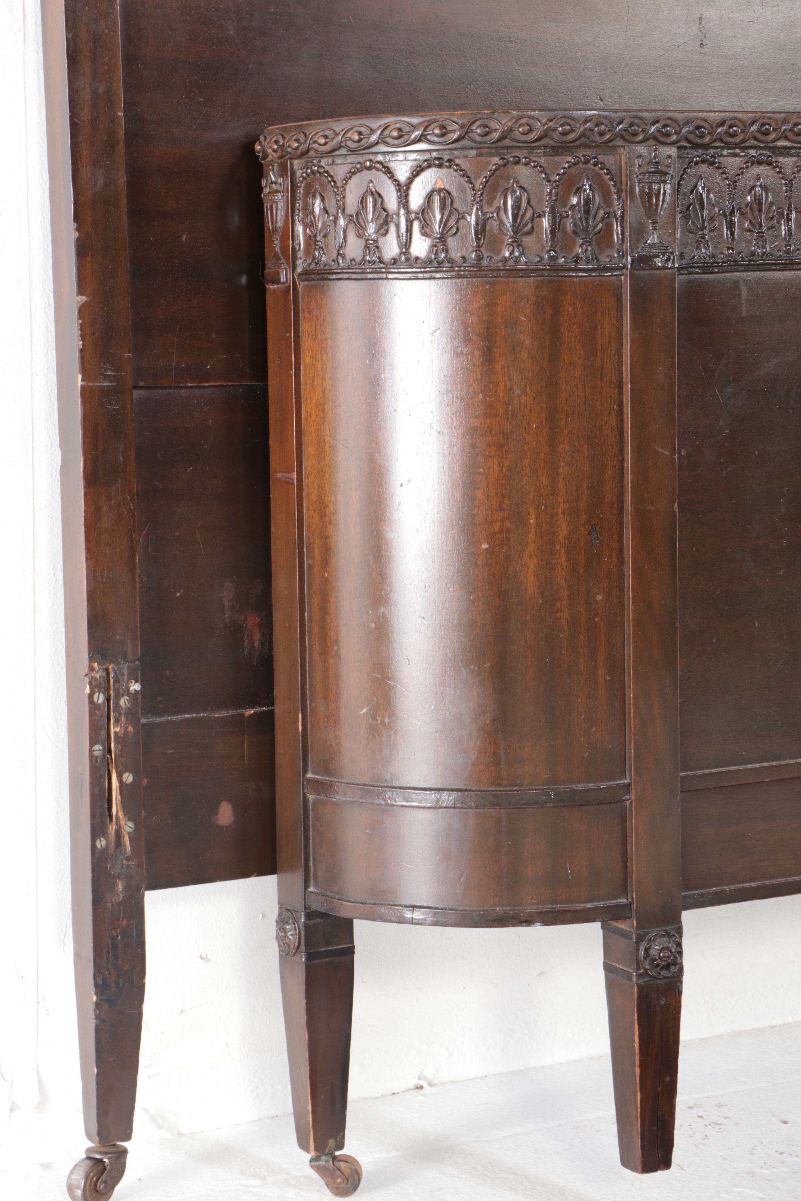 Louis Philippe Style Mahogany Finish Bed Frame, Early 20th Century