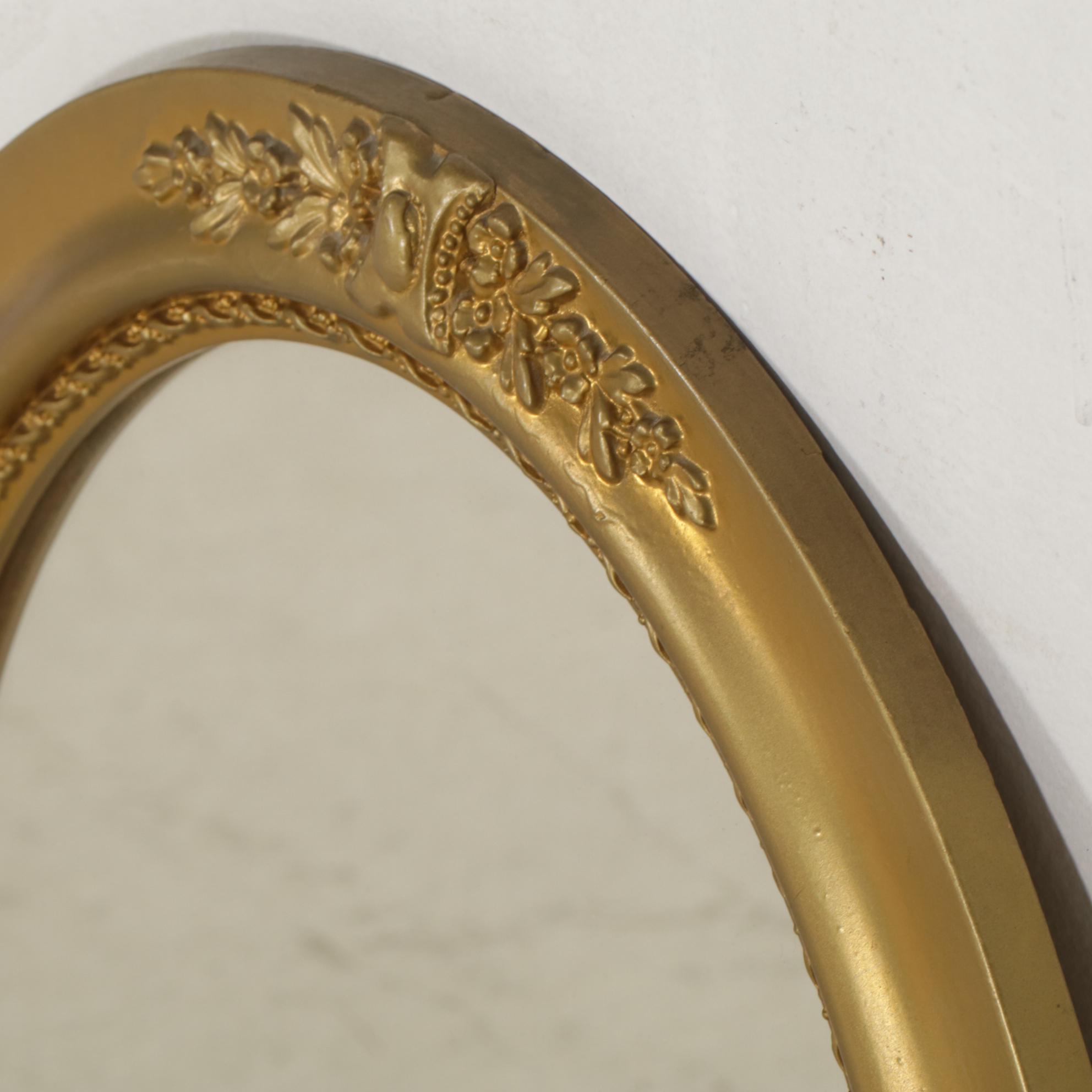 Gold-Toned Oval Wall Mirror, Late 20th Century