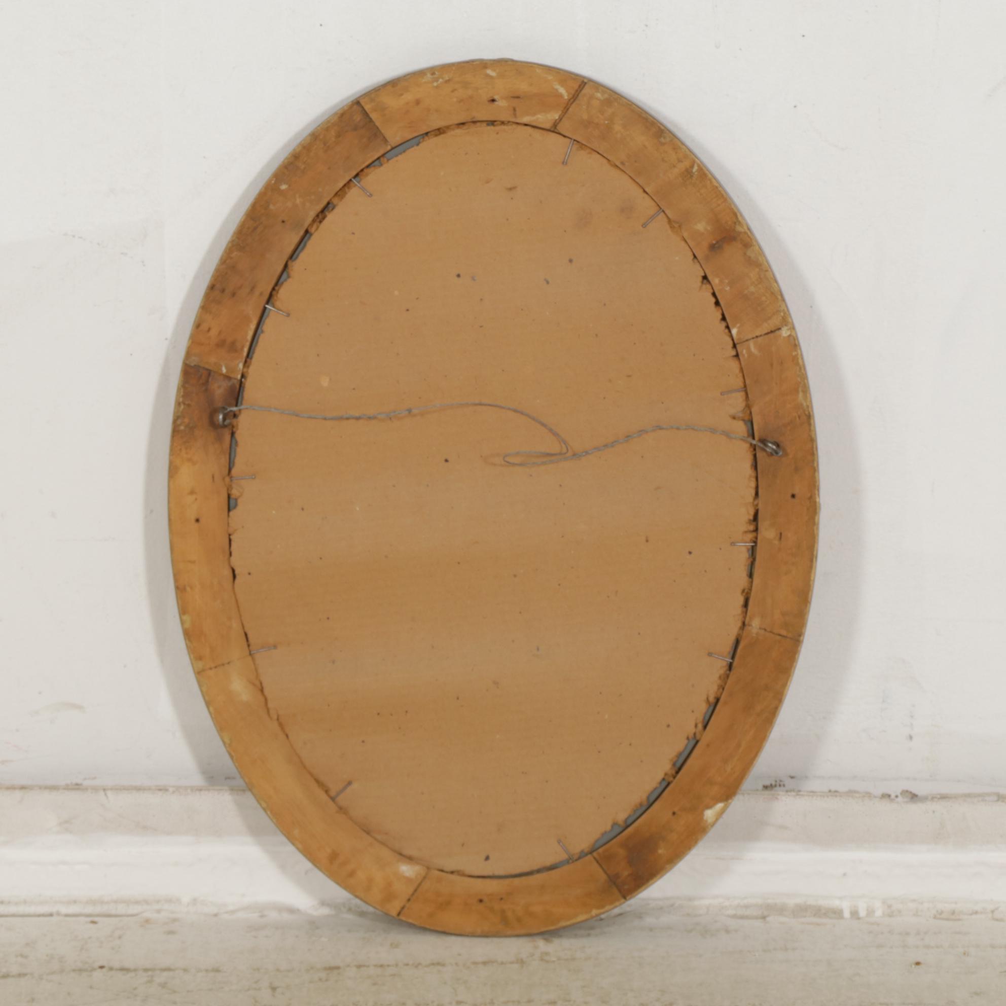 Gold-Toned Oval Wall Mirror, Late 20th Century