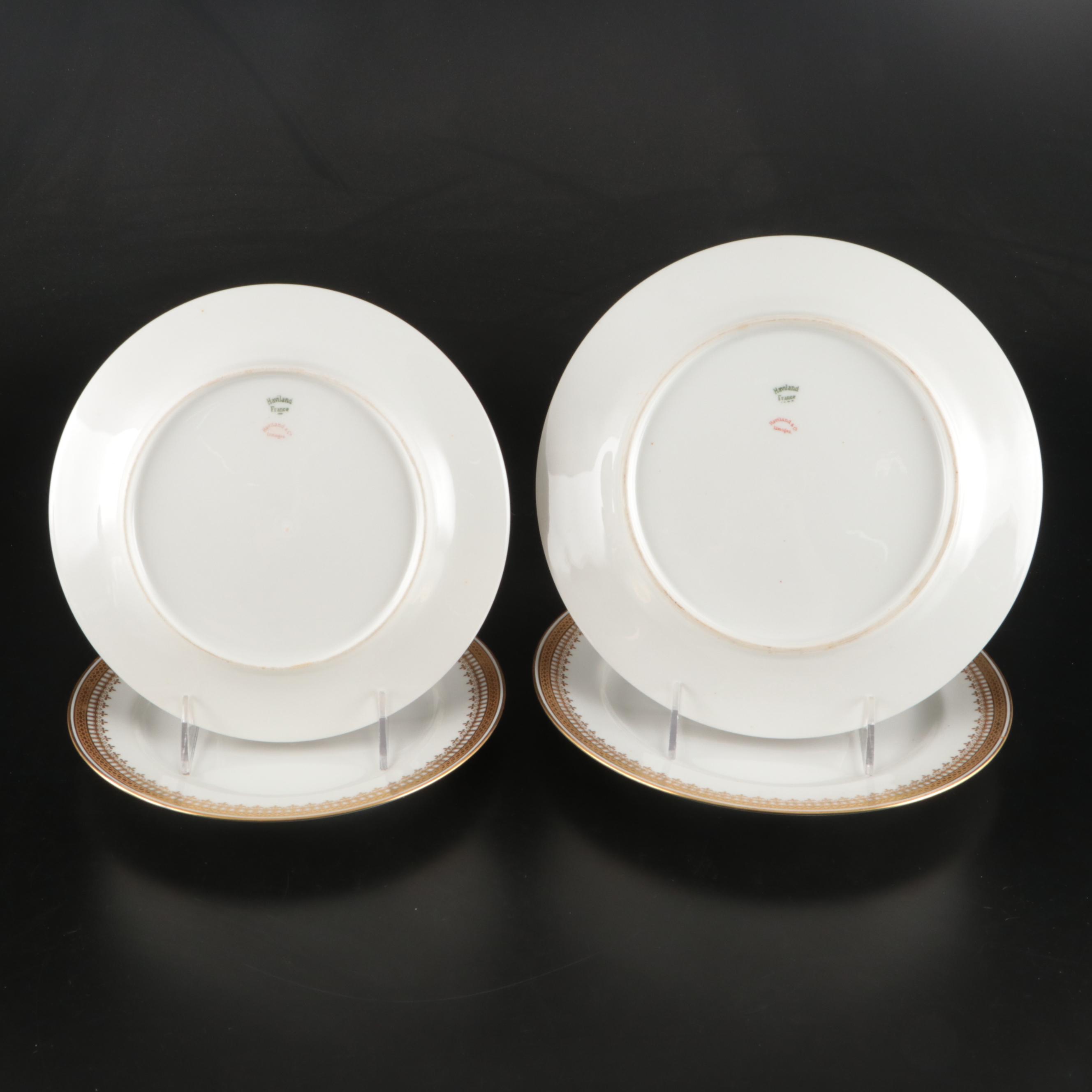 Haviland Gilt Rimmed Limoges Porcelain Dinnerware with Other Porcelain Tableware