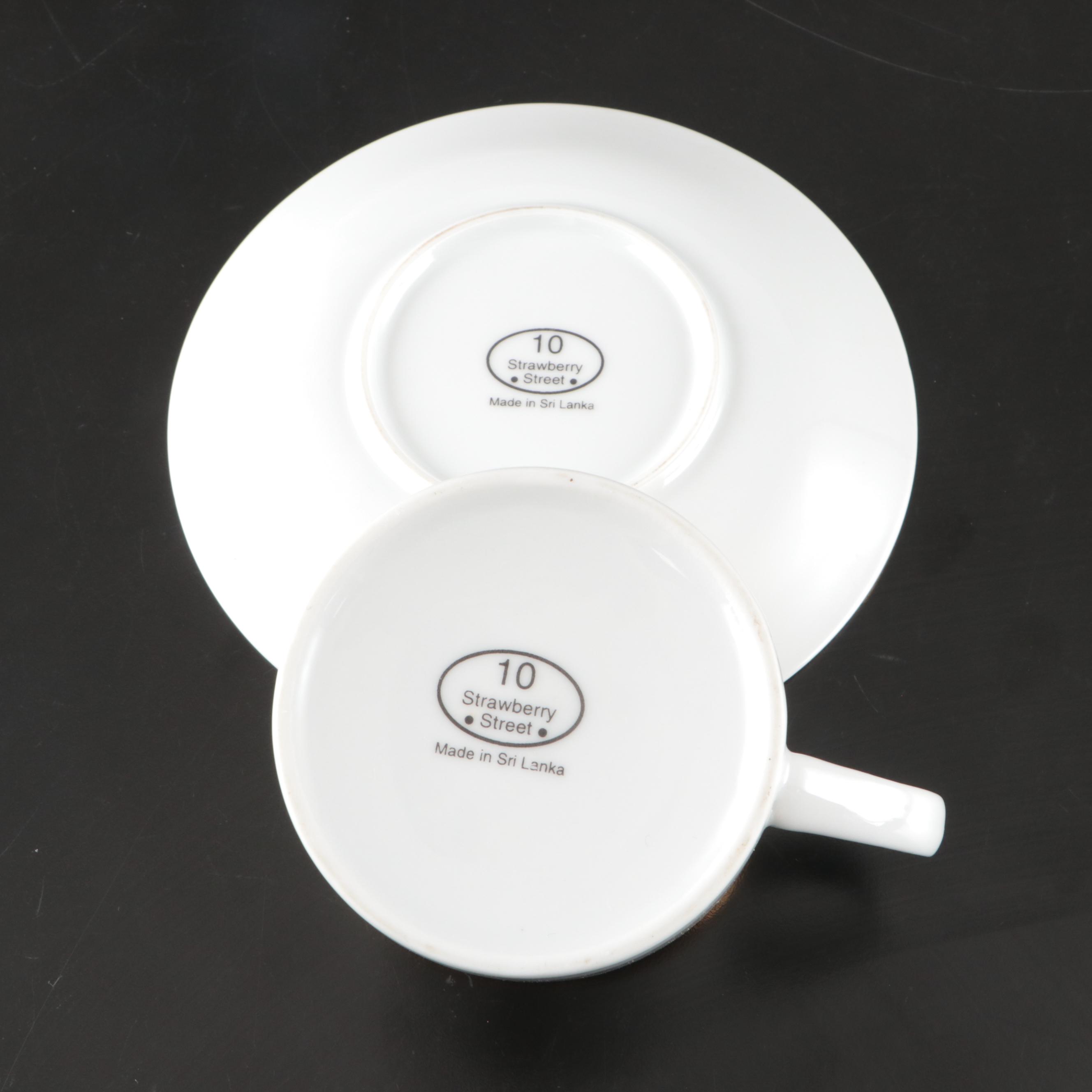 Haviland Gilt Rimmed Limoges Porcelain Dinnerware with Other Porcelain Tableware