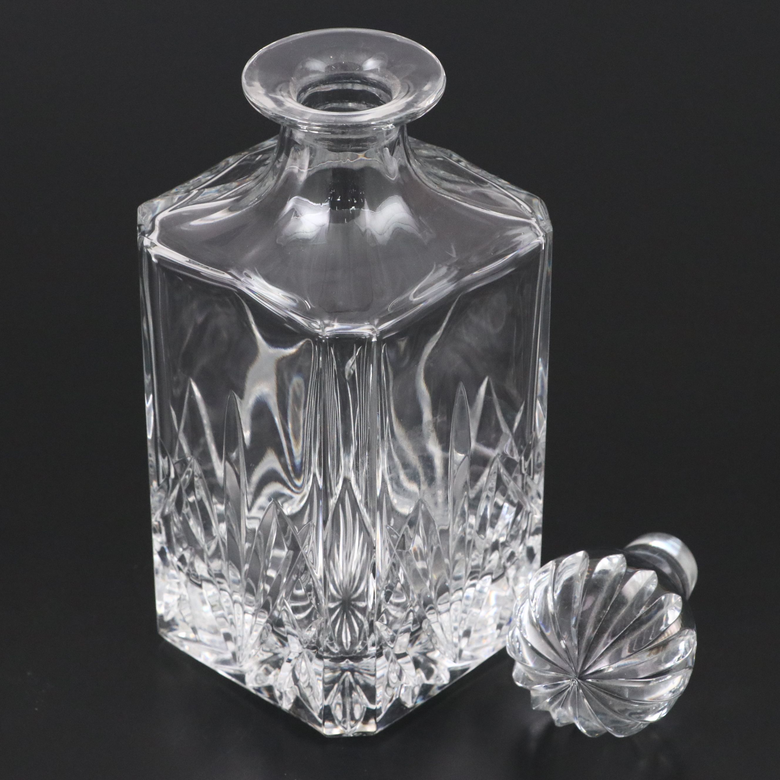 Waterford "Lismore" Old Fashioned Glasses with Waterford "Marquis" Decanter