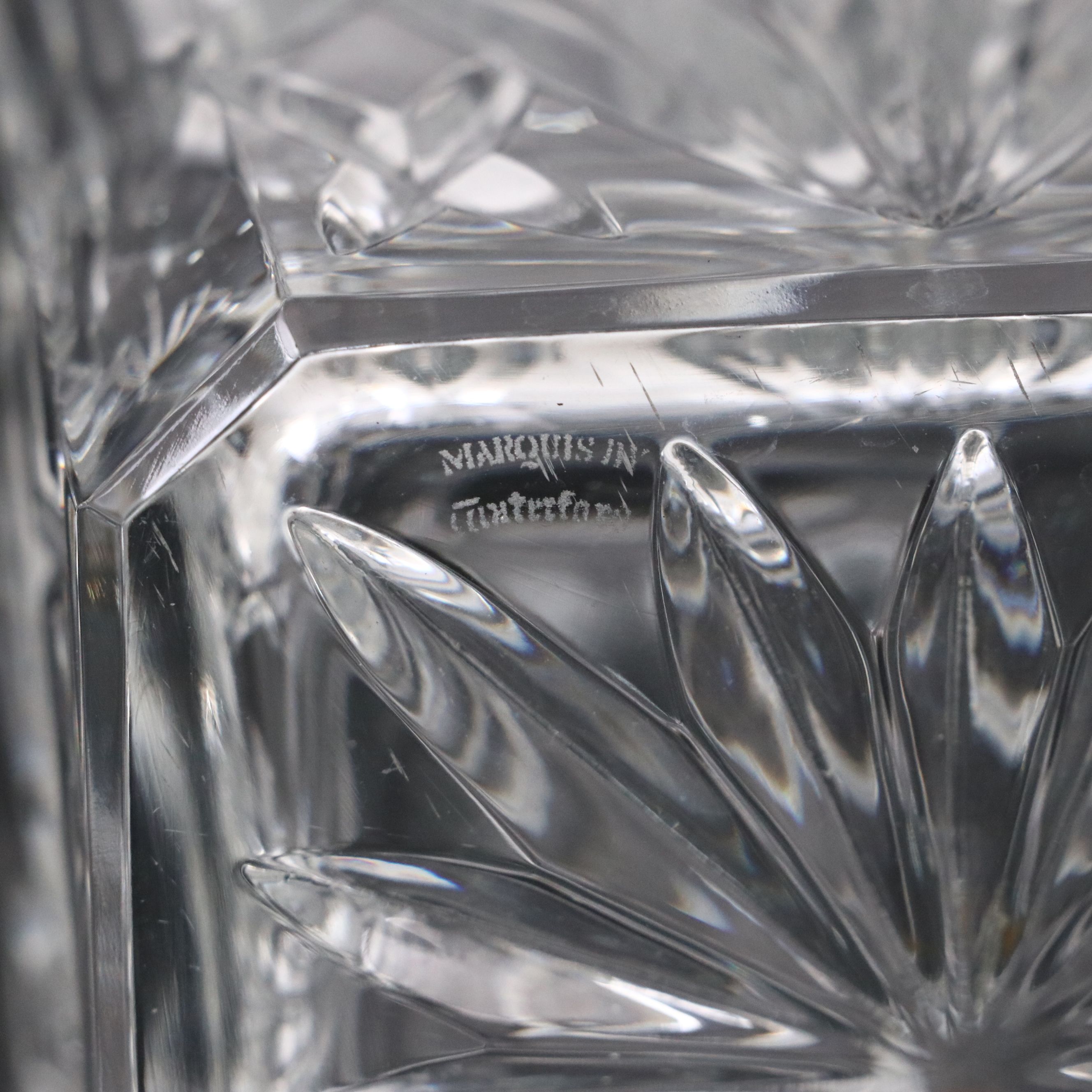 Waterford "Lismore" Old Fashioned Glasses with Waterford "Marquis" Decanter