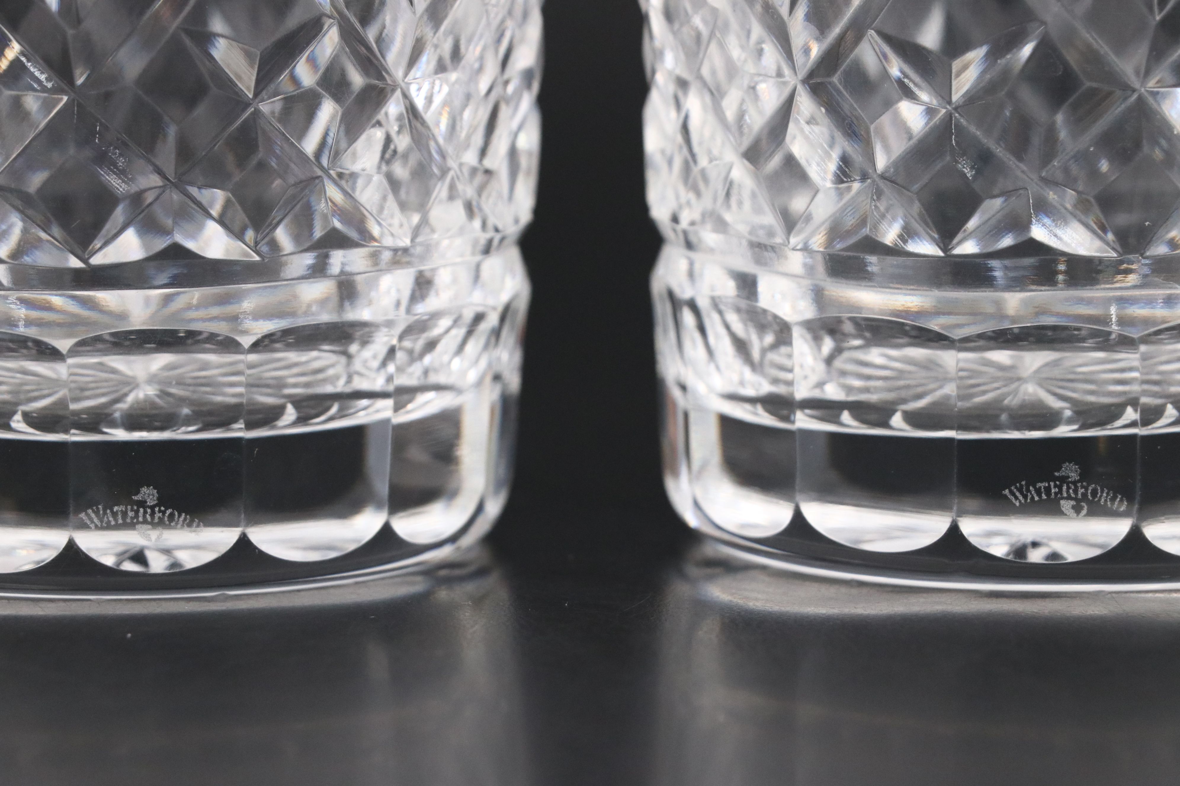 Waterford "Lismore" Old Fashioned Glasses with Waterford "Marquis" Decanter