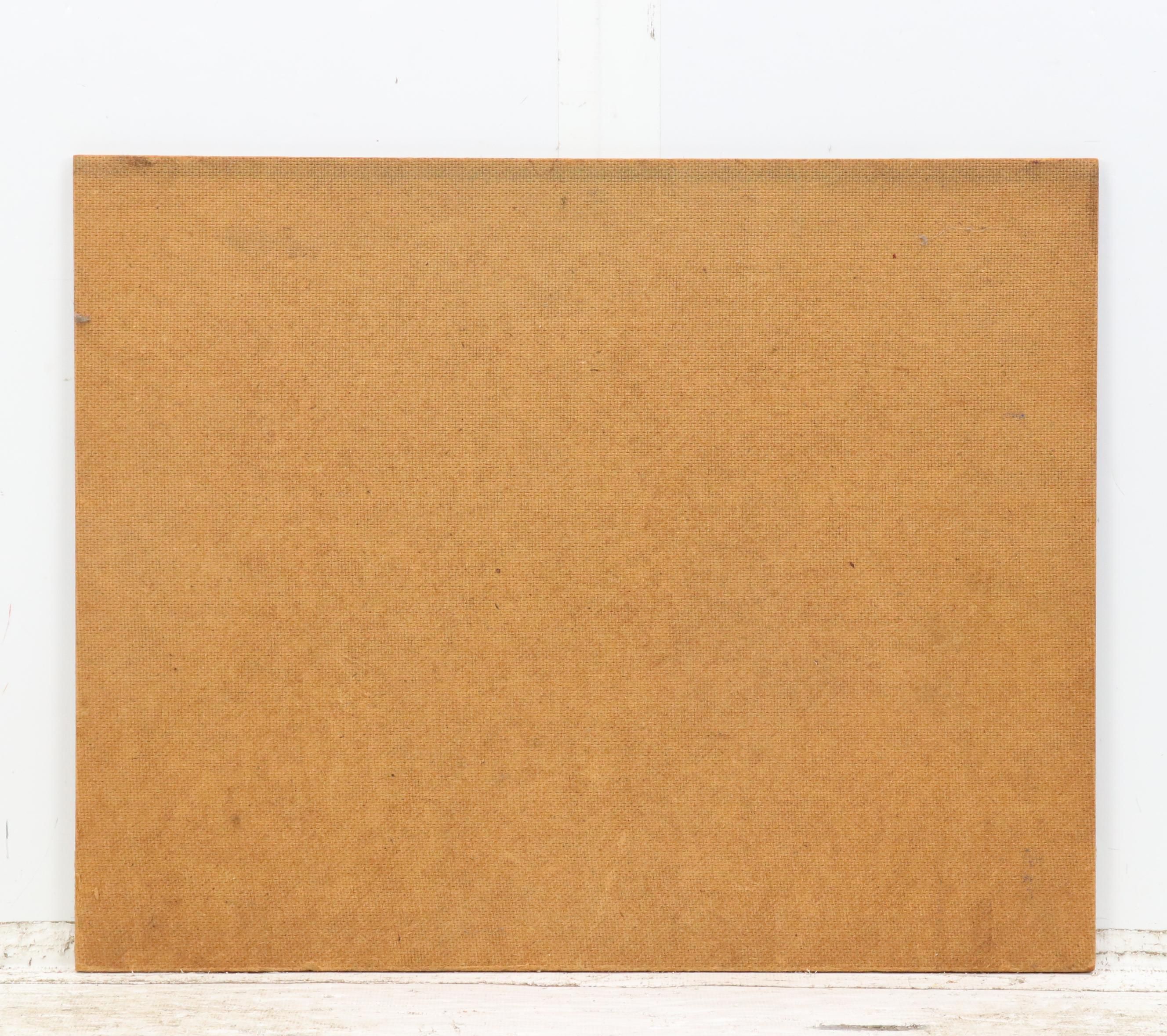 Still Life Oil on Board of Wine Bottle, Pitcher, Jam, and Fruit