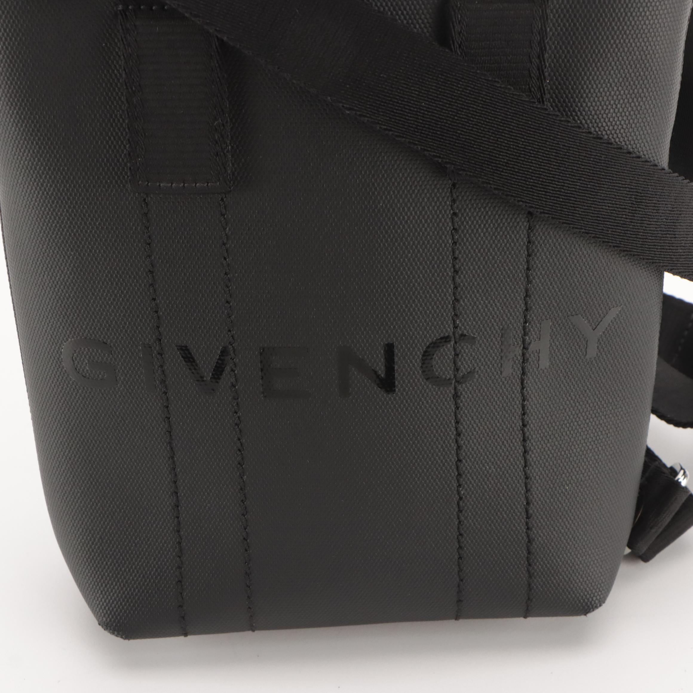 Givenchy G-Essentials Small Two-Way Tote Bag in Black Coated Canvas