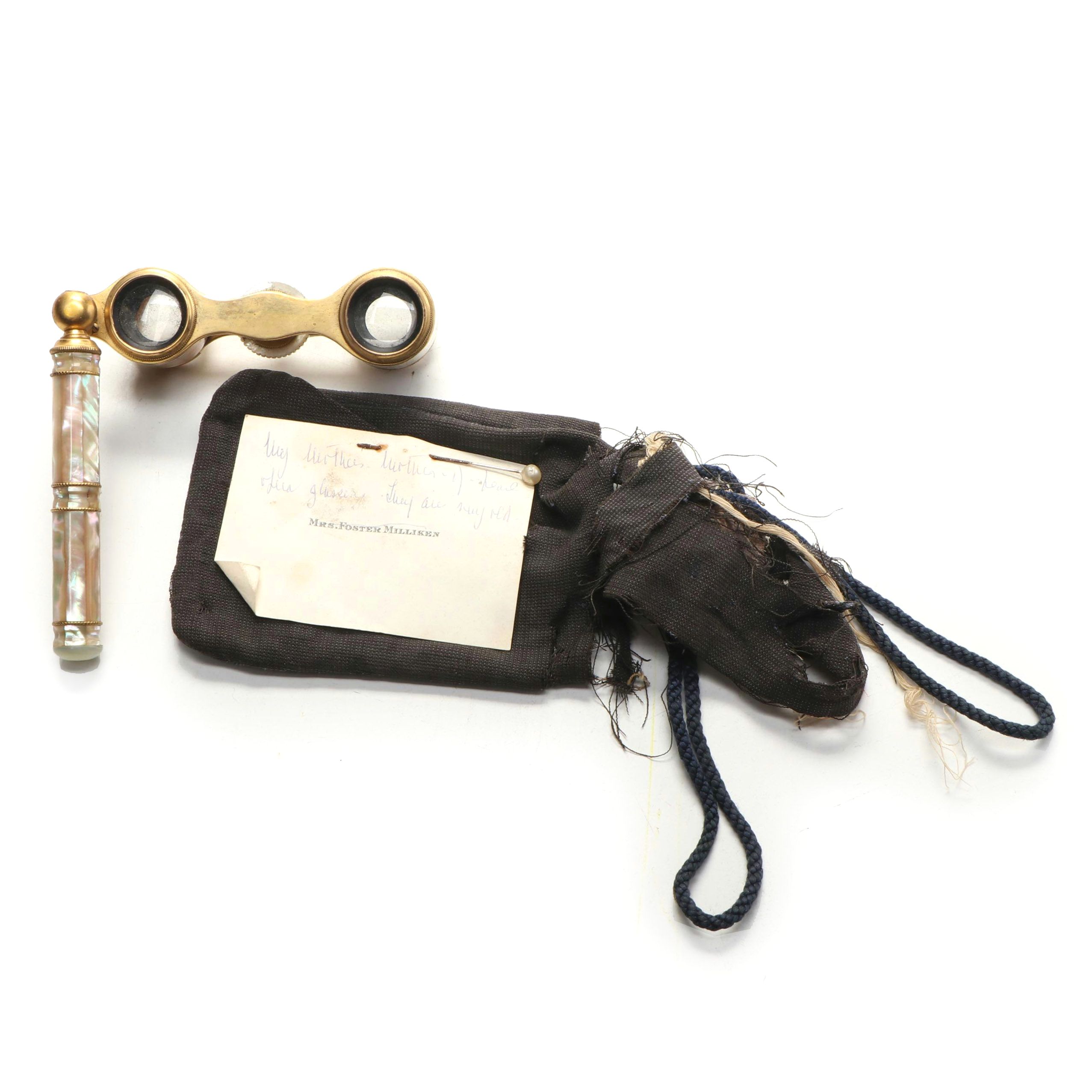French Mother-of-Pearl and Brass Opera Glasses, Late 19th/ Early 20th Century
