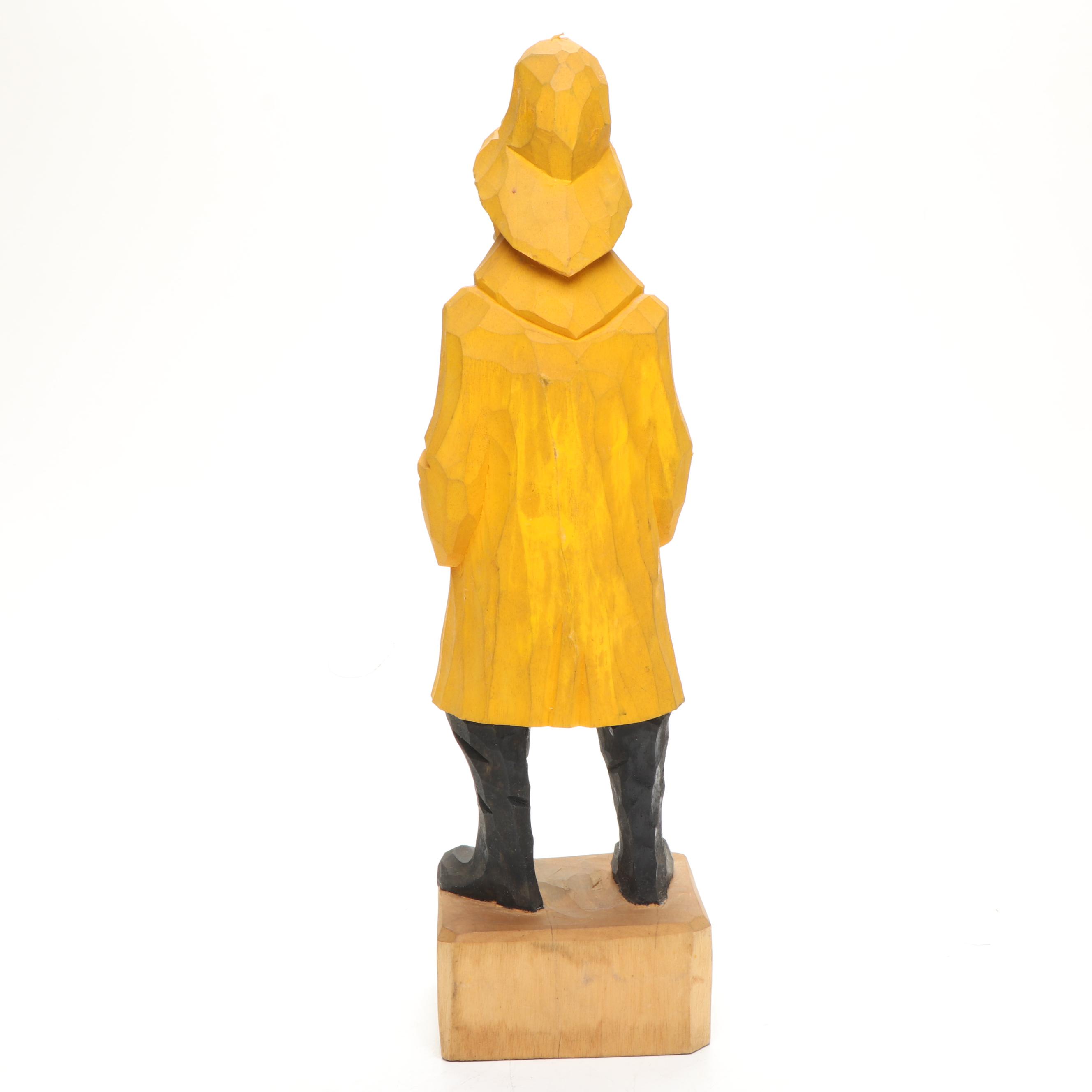 Carving of Ship's Captain with Horse Head Lamp, Late 20th Century