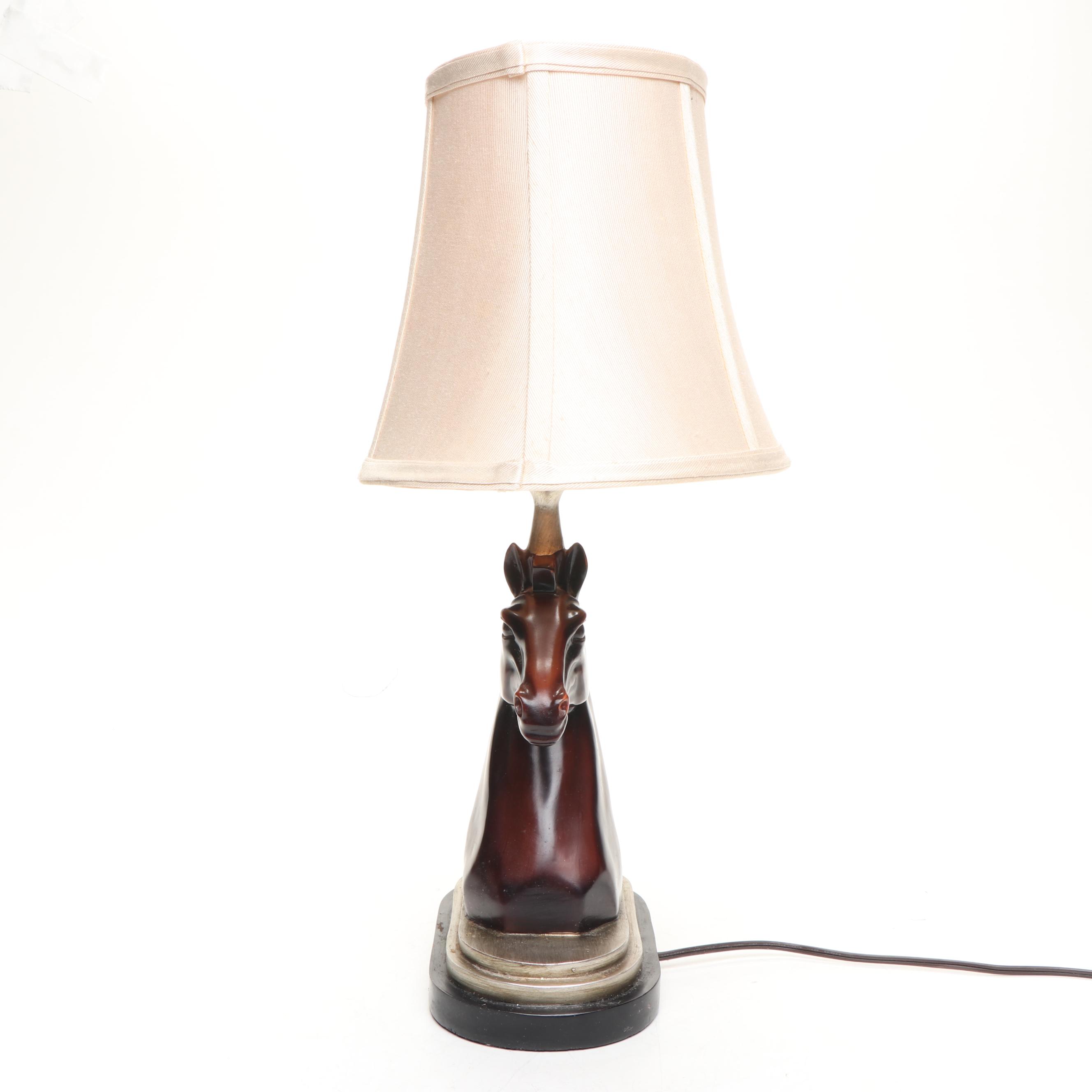 Carving of Ship's Captain with Horse Head Lamp, Late 20th Century