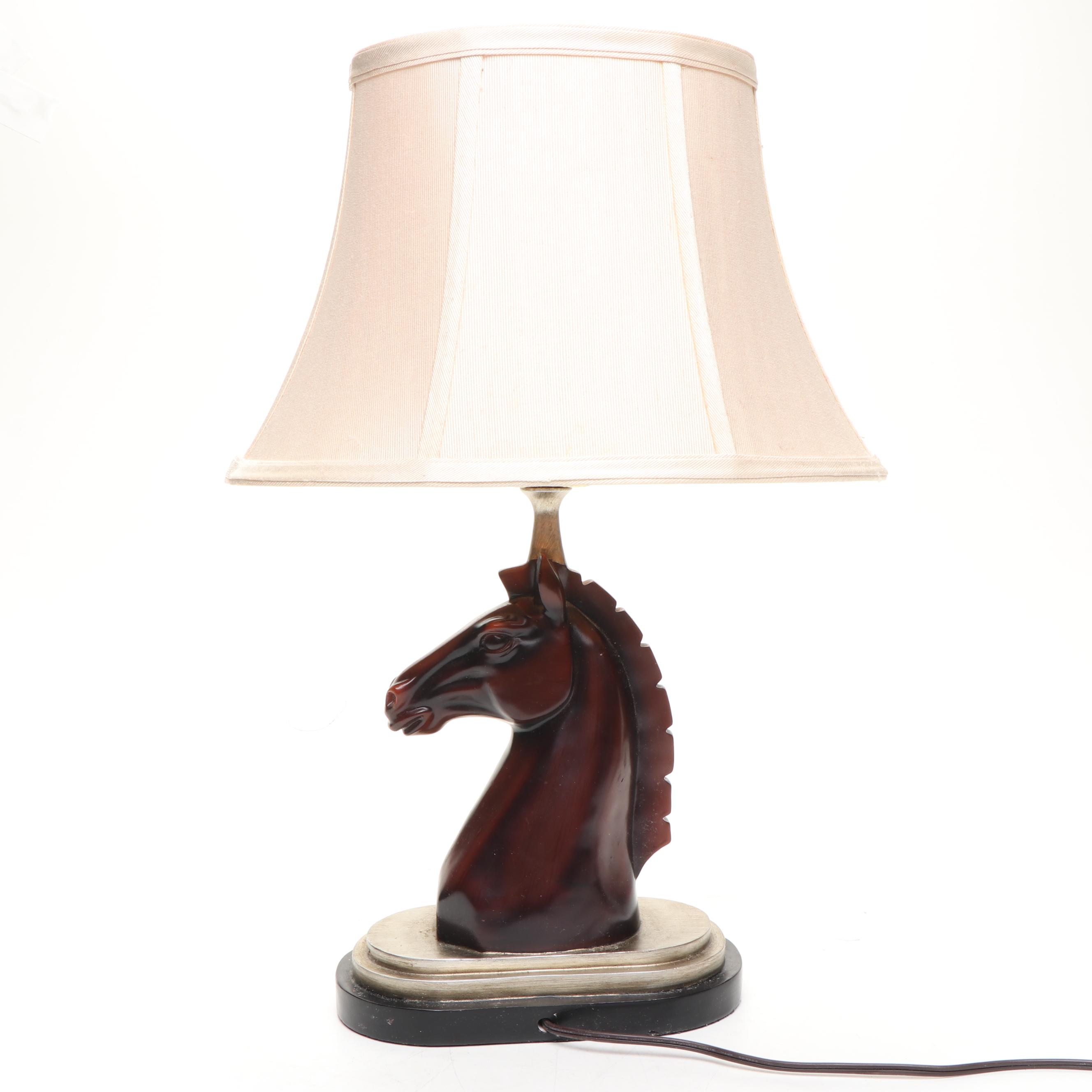 Carving of Ship's Captain with Horse Head Lamp, Late 20th Century