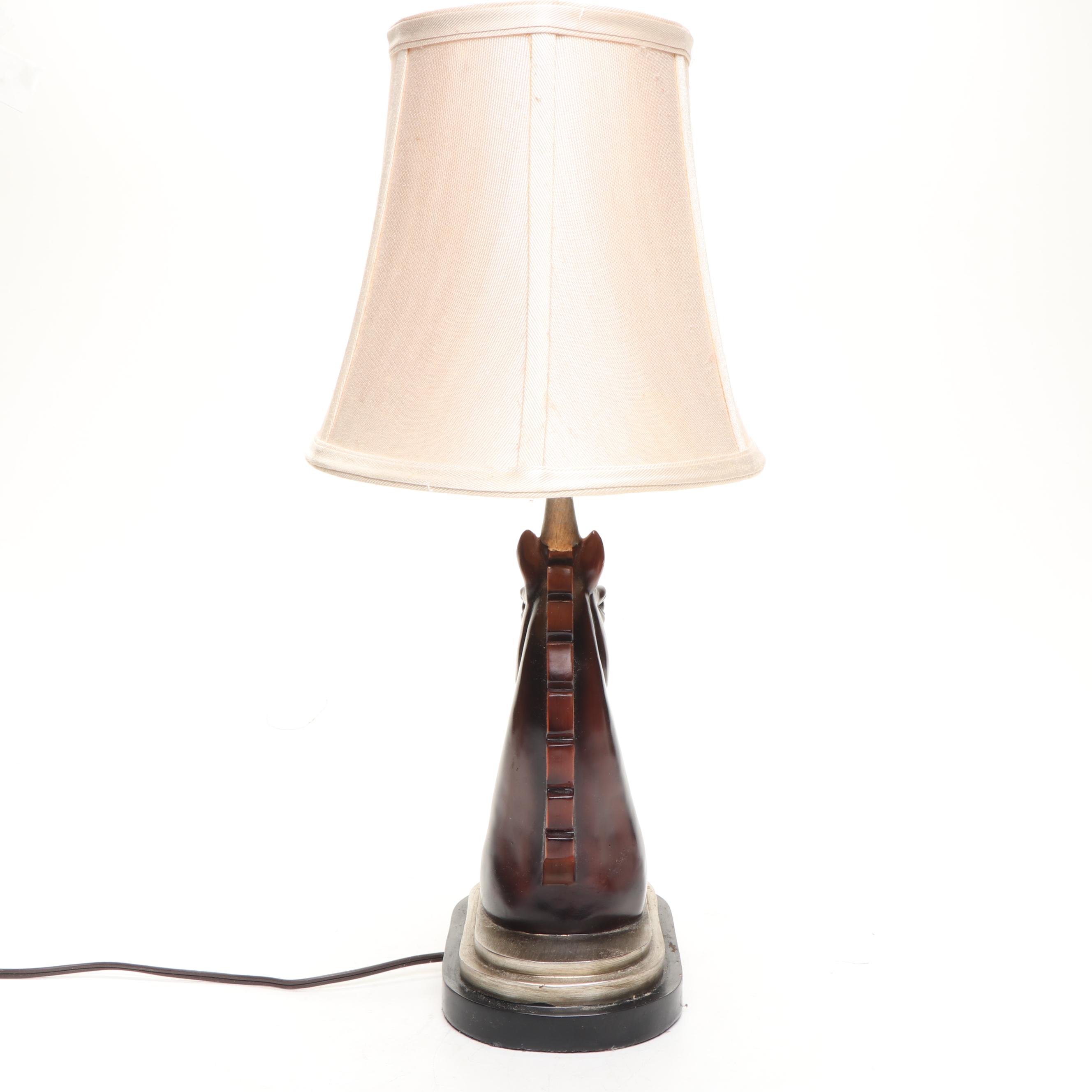 Carving of Ship's Captain with Horse Head Lamp, Late 20th Century