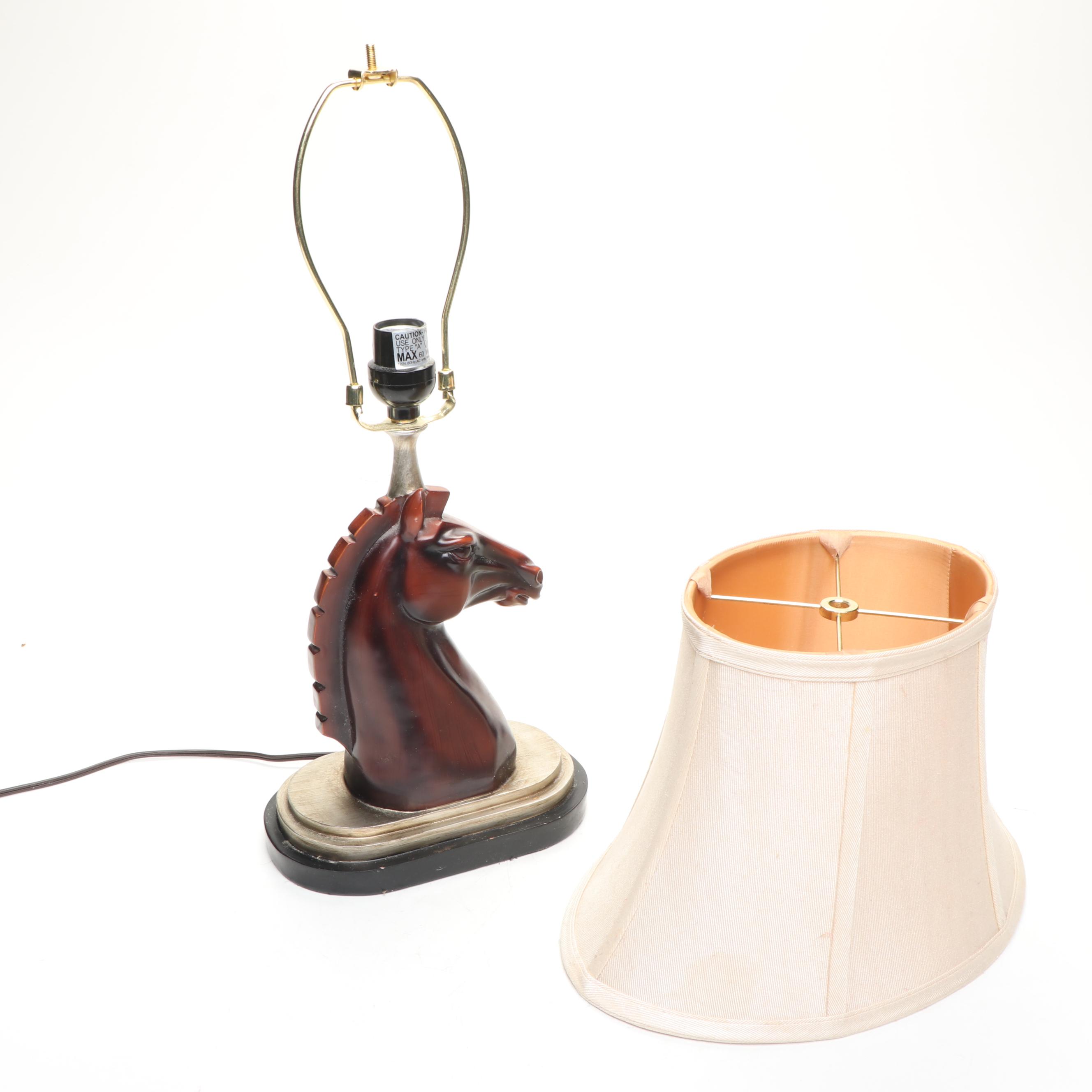 Carving of Ship's Captain with Horse Head Lamp, Late 20th Century