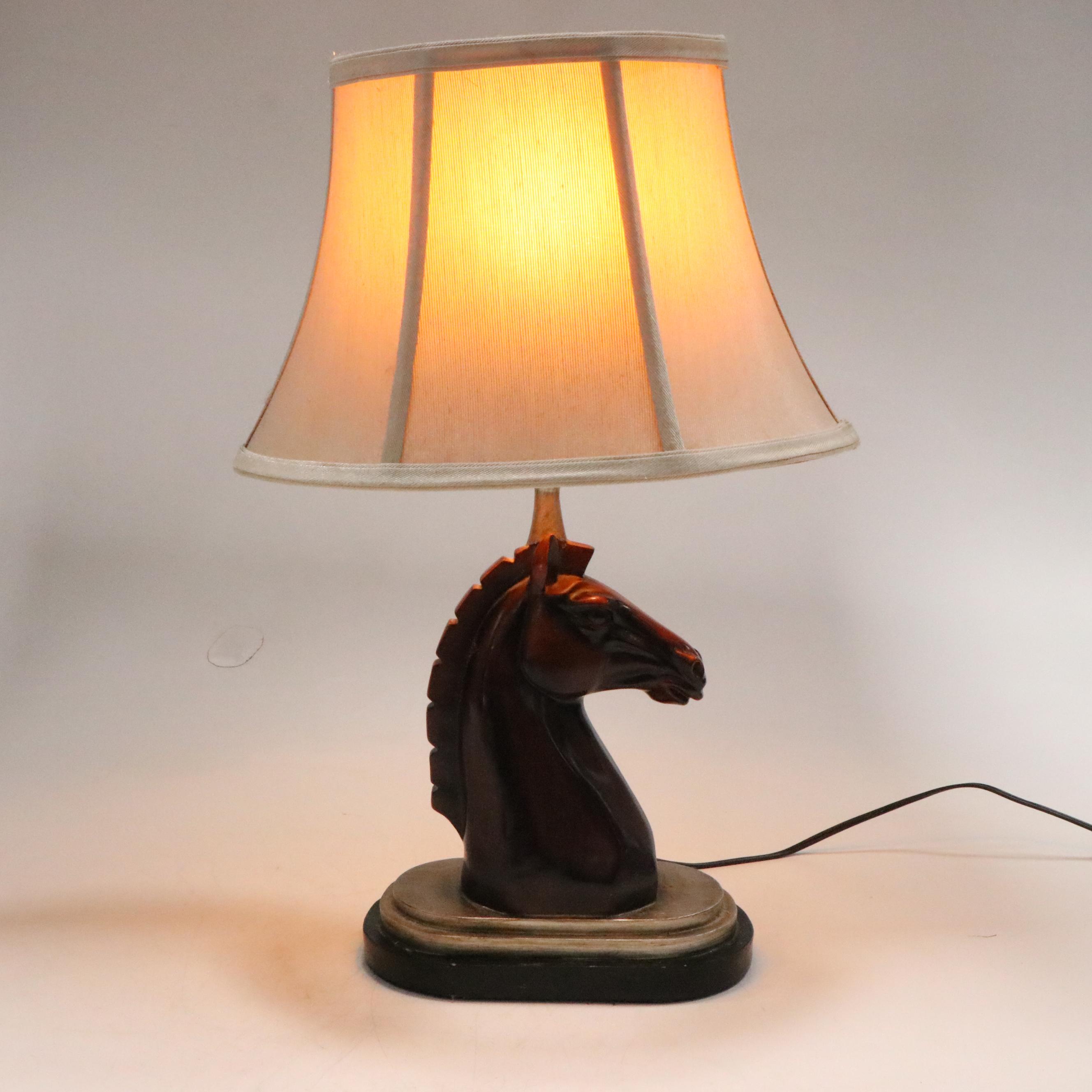 Carving of Ship's Captain with Horse Head Lamp, Late 20th Century