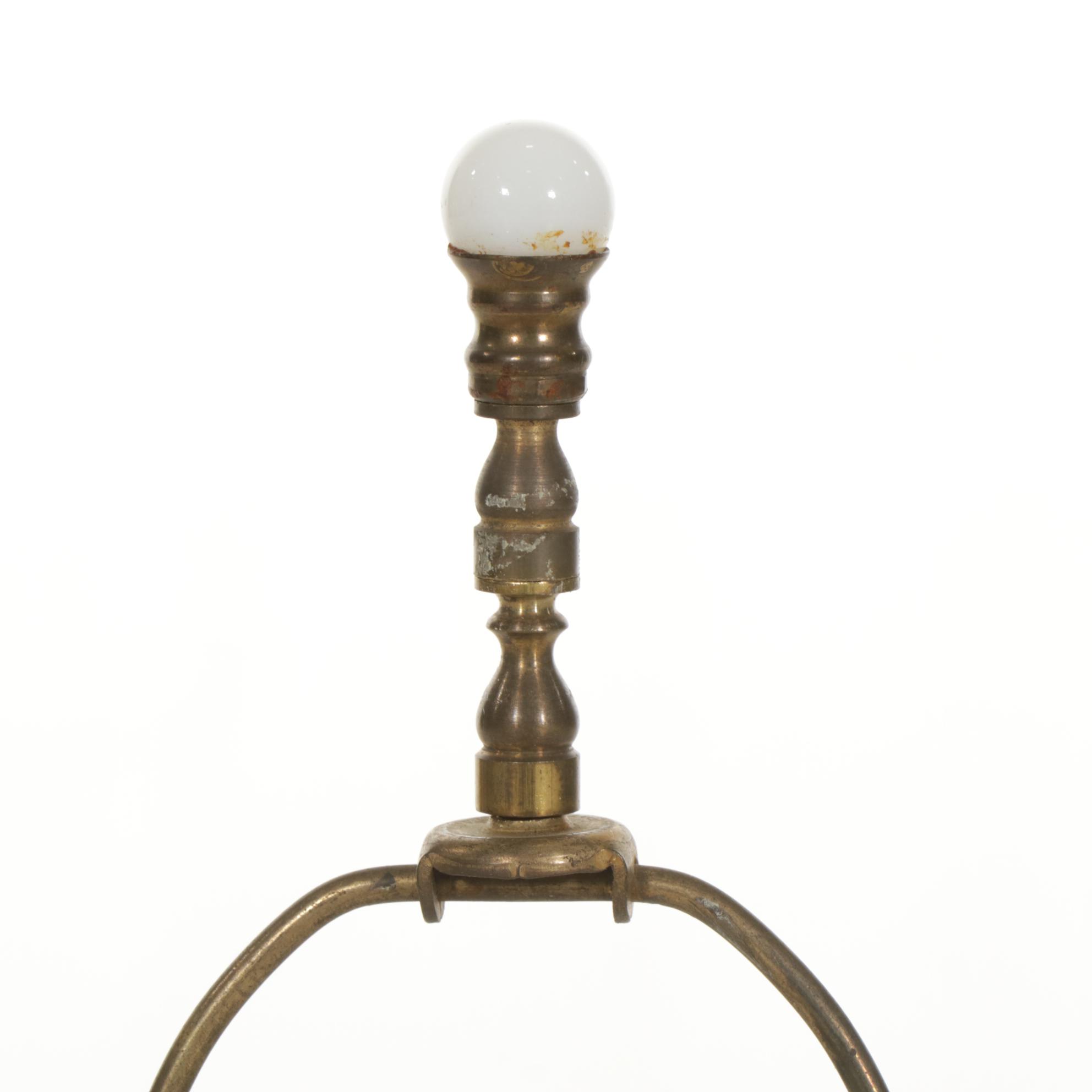 Vase Shaped Milk Glass Table Lamp, Mid-20th Century