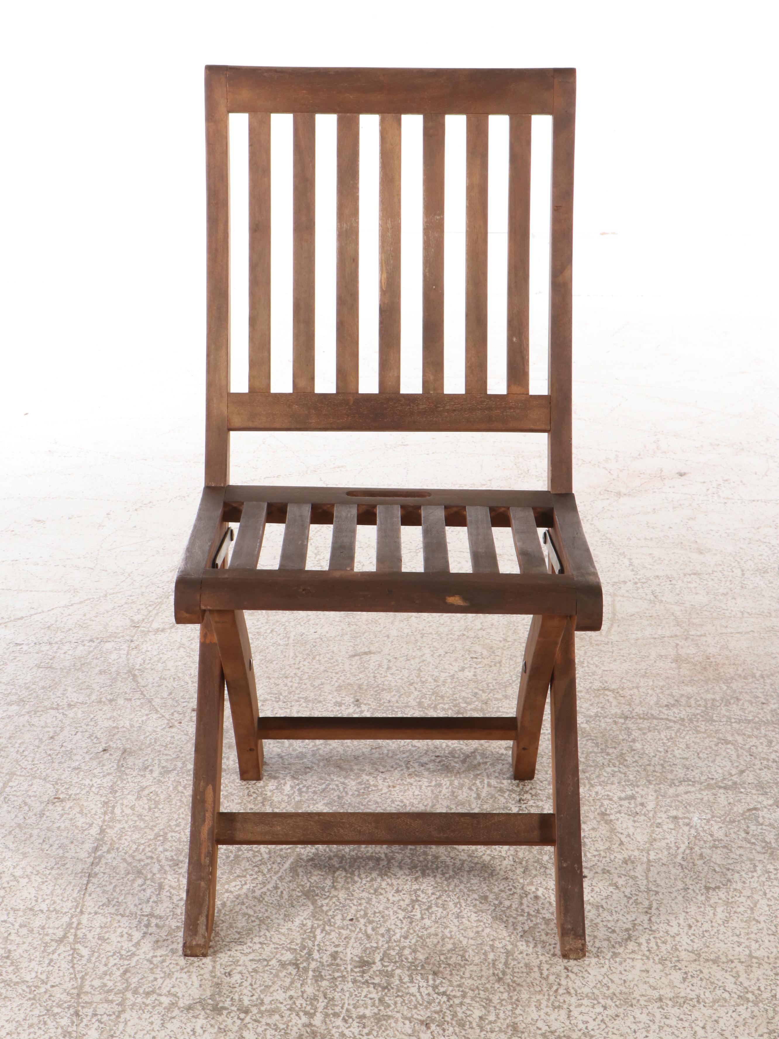 Pair of Landmann Folding Wooden Chairs