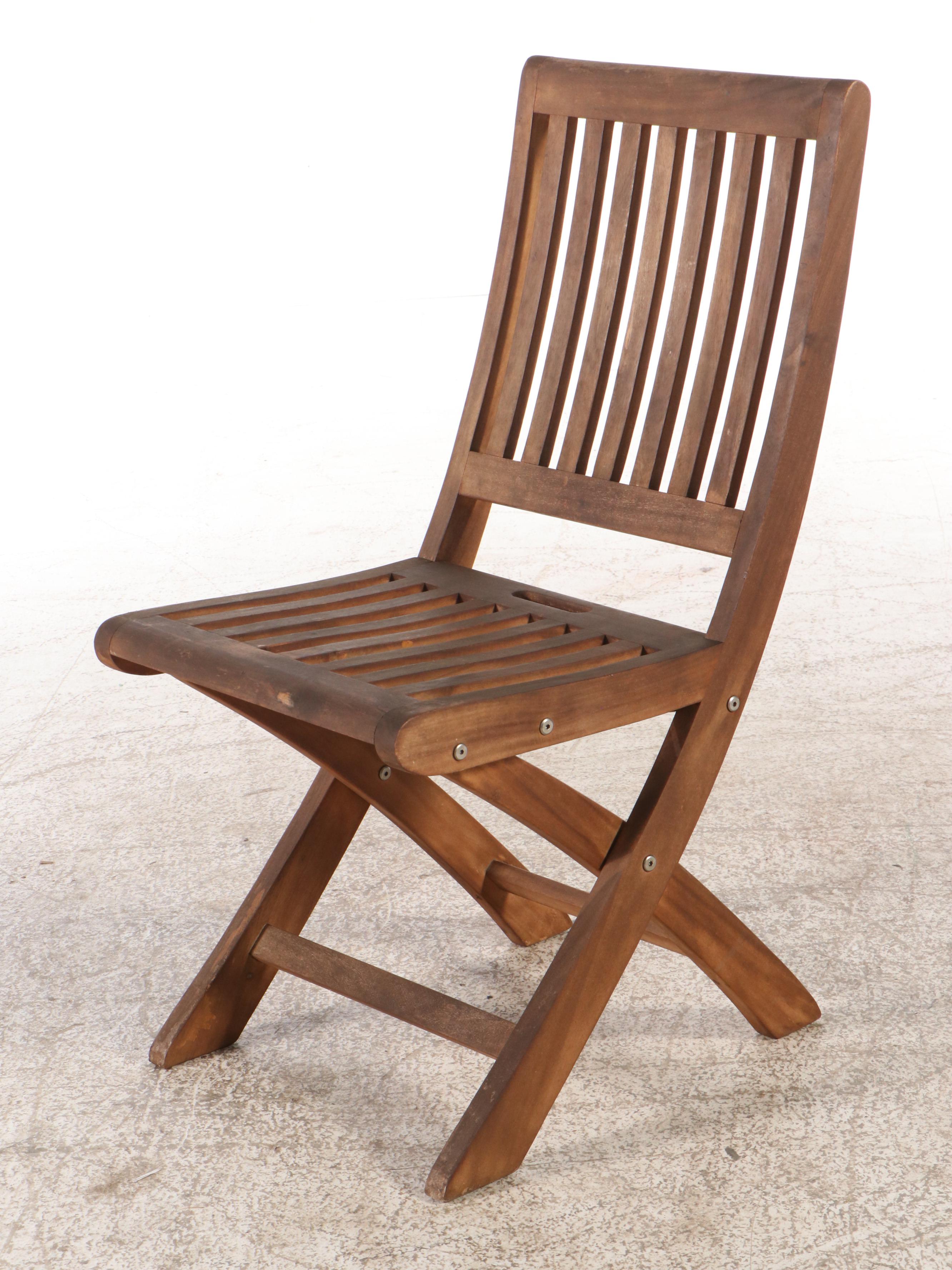 Pair of Landmann Folding Wooden Chairs