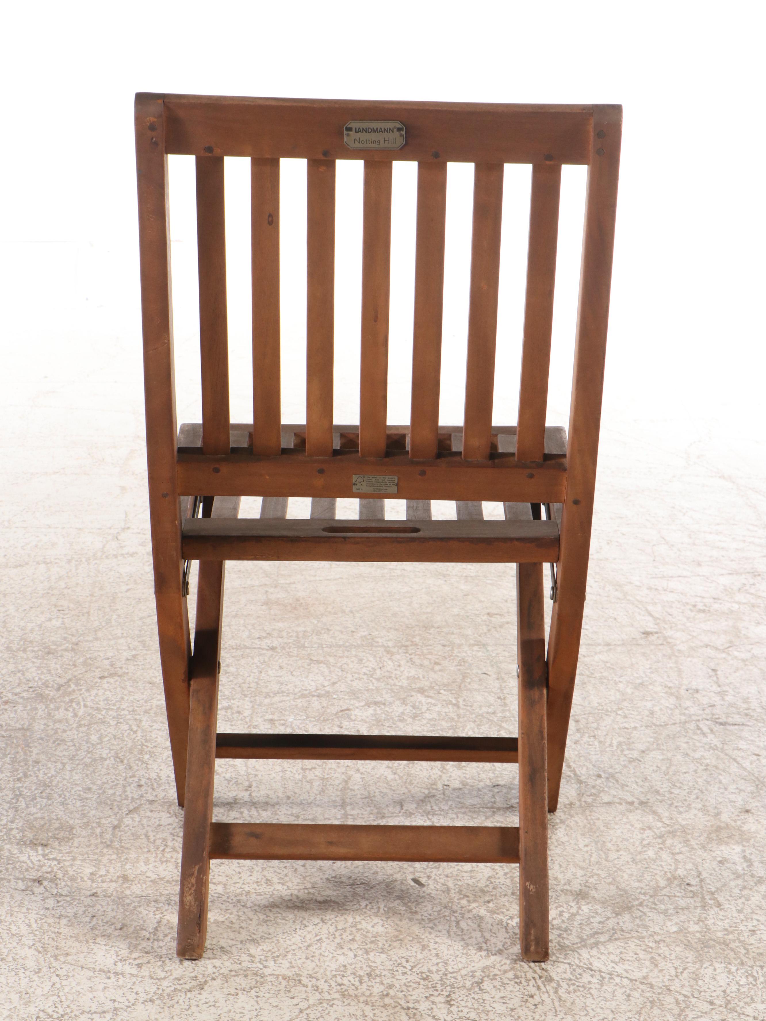 Pair of Landmann Folding Wooden Chairs