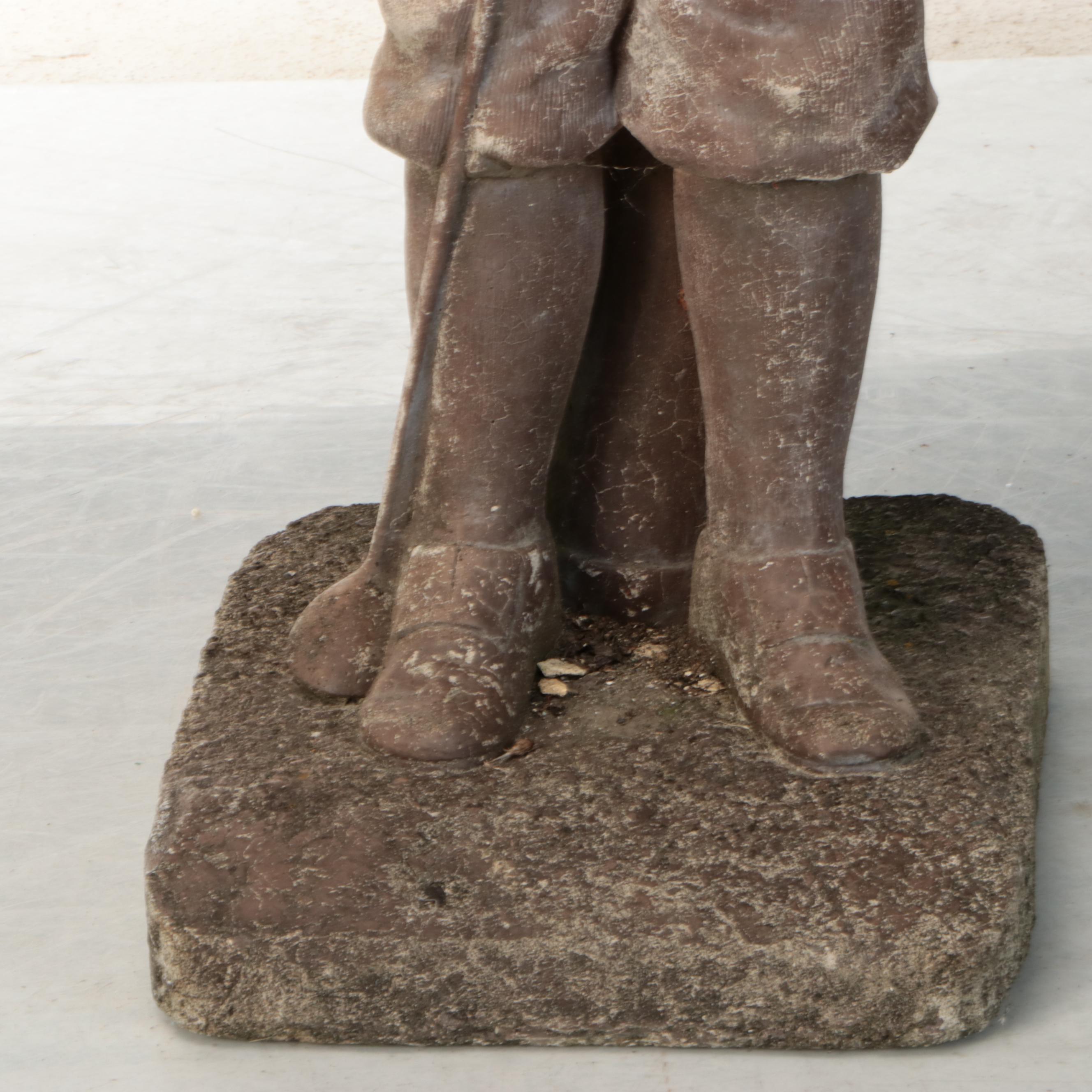 Golfer Concrete Garden Statue