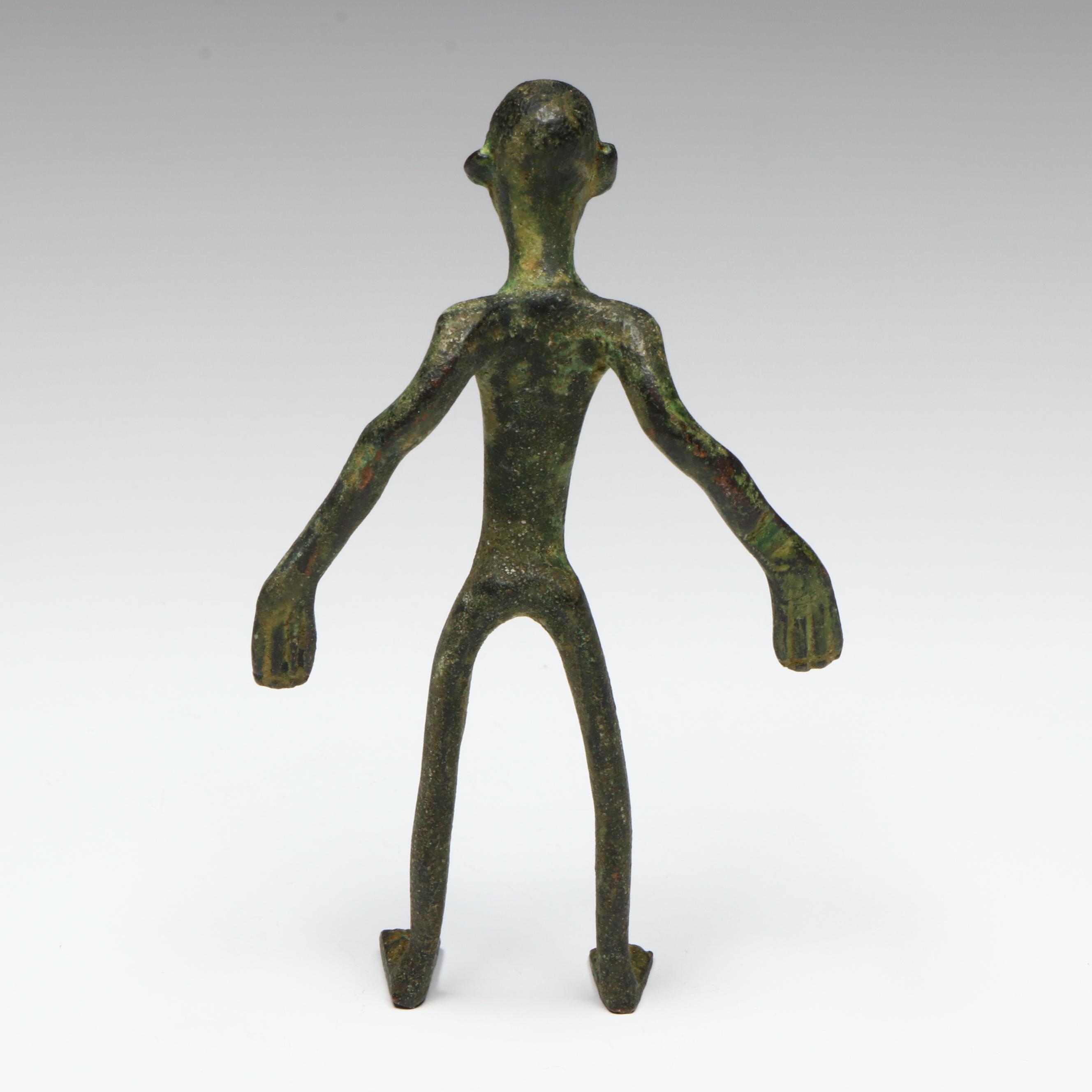 Antique/Vintage African Bronze Male Figures with South Asian Brass Deity