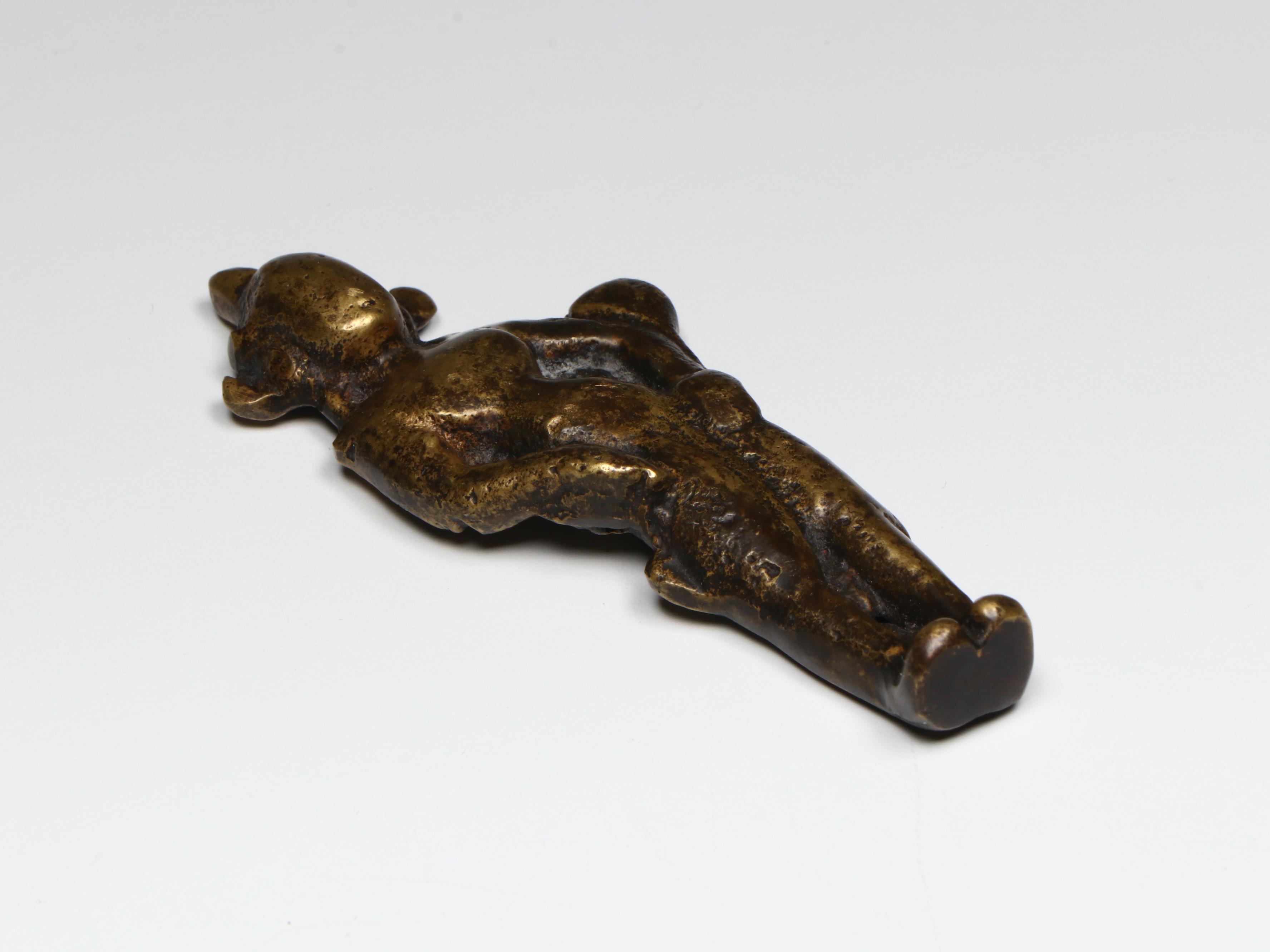 Antique/Vintage African Bronze Male Figures with South Asian Brass Deity