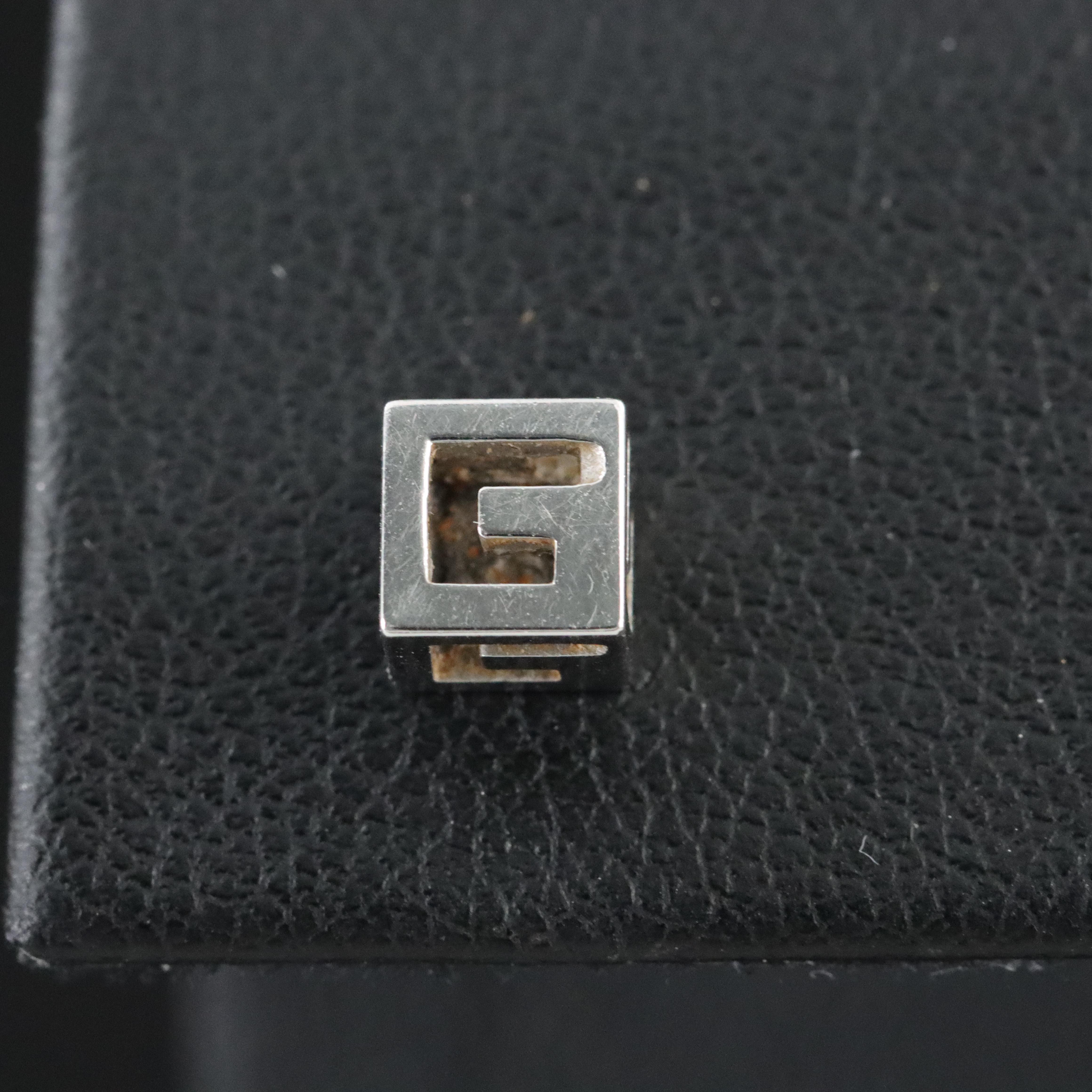 Gucci 18K G Logo Cube Stud Earrings