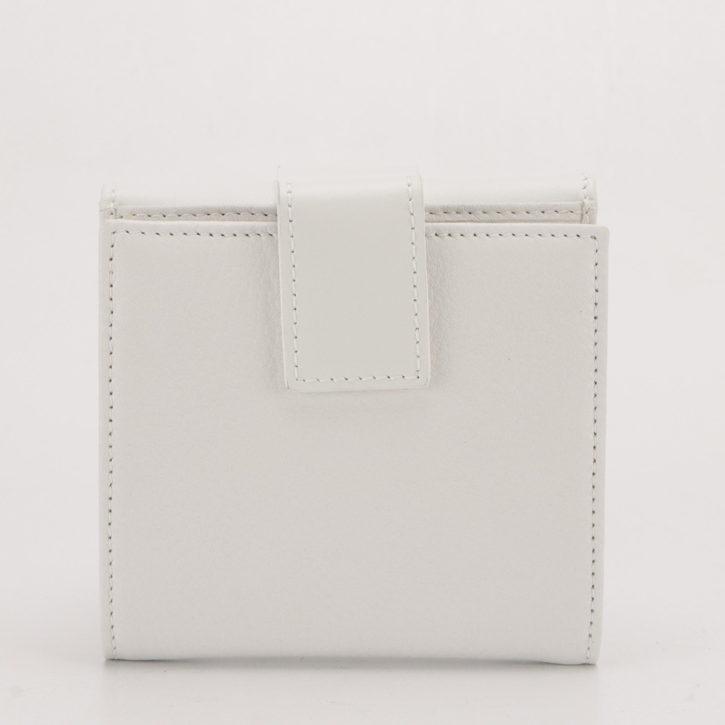 Christian Dior Street Chic Compact Wallet in White Leather