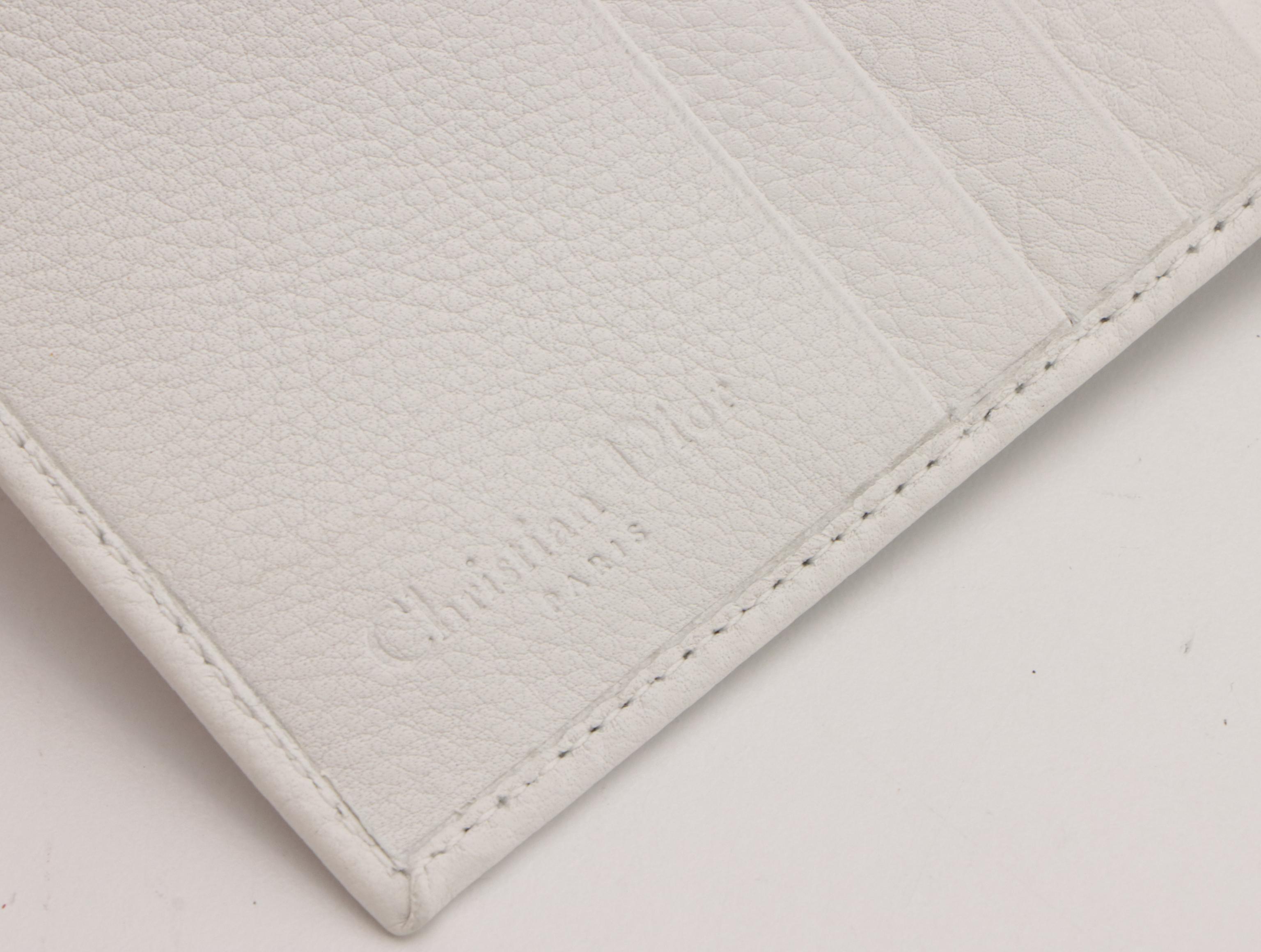 Christian Dior Street Chic Compact Wallet in White Leather