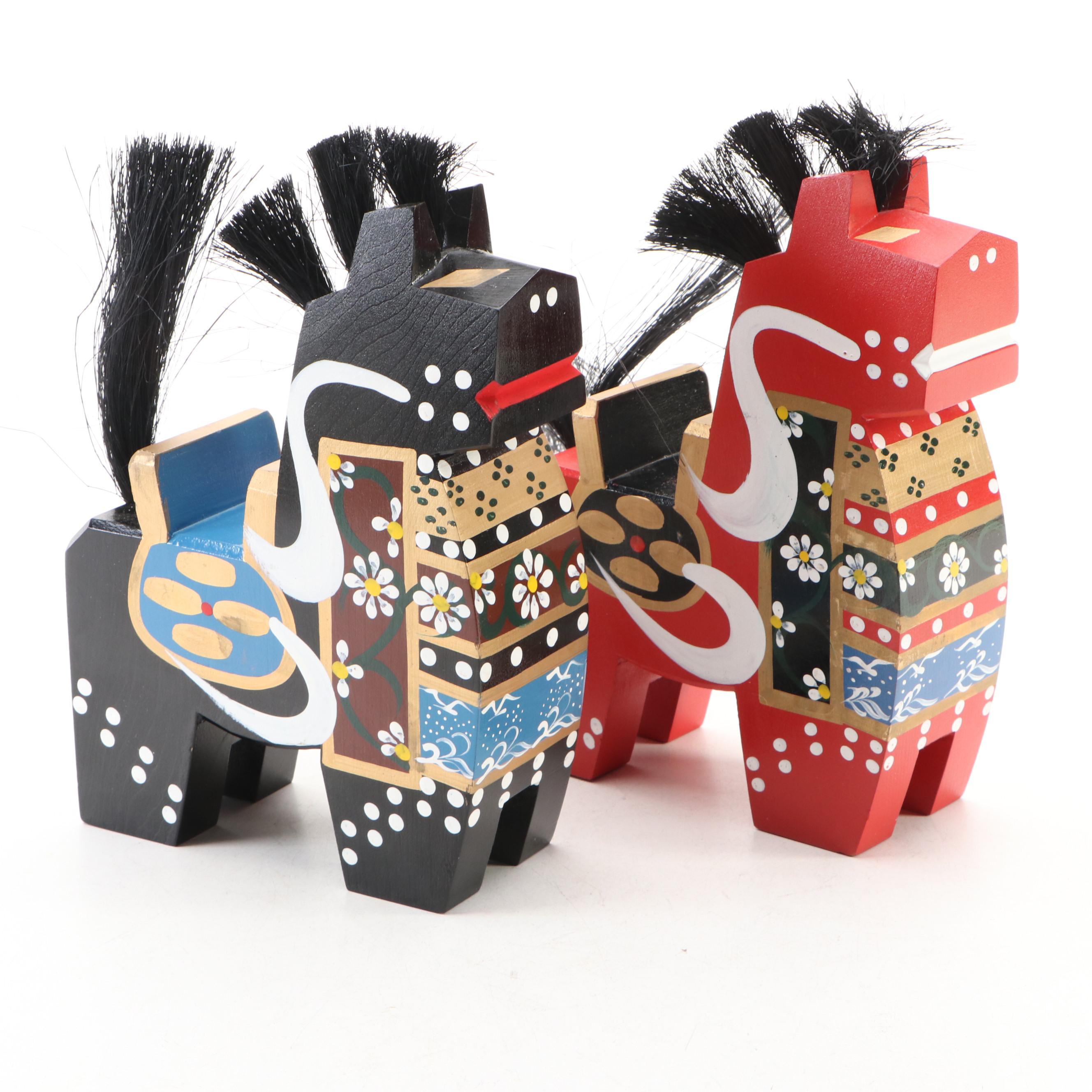 Japanese Yawata-Uma Wood Horses