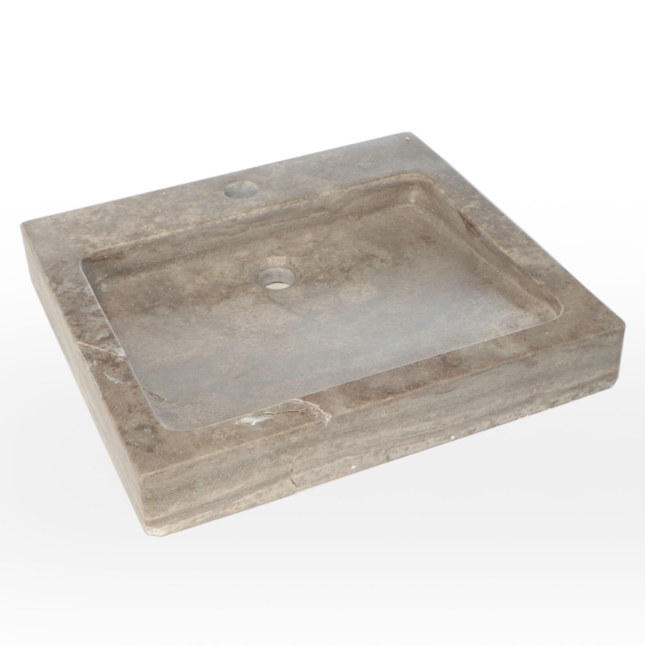 Contemporary Travertine Bathroom Sink