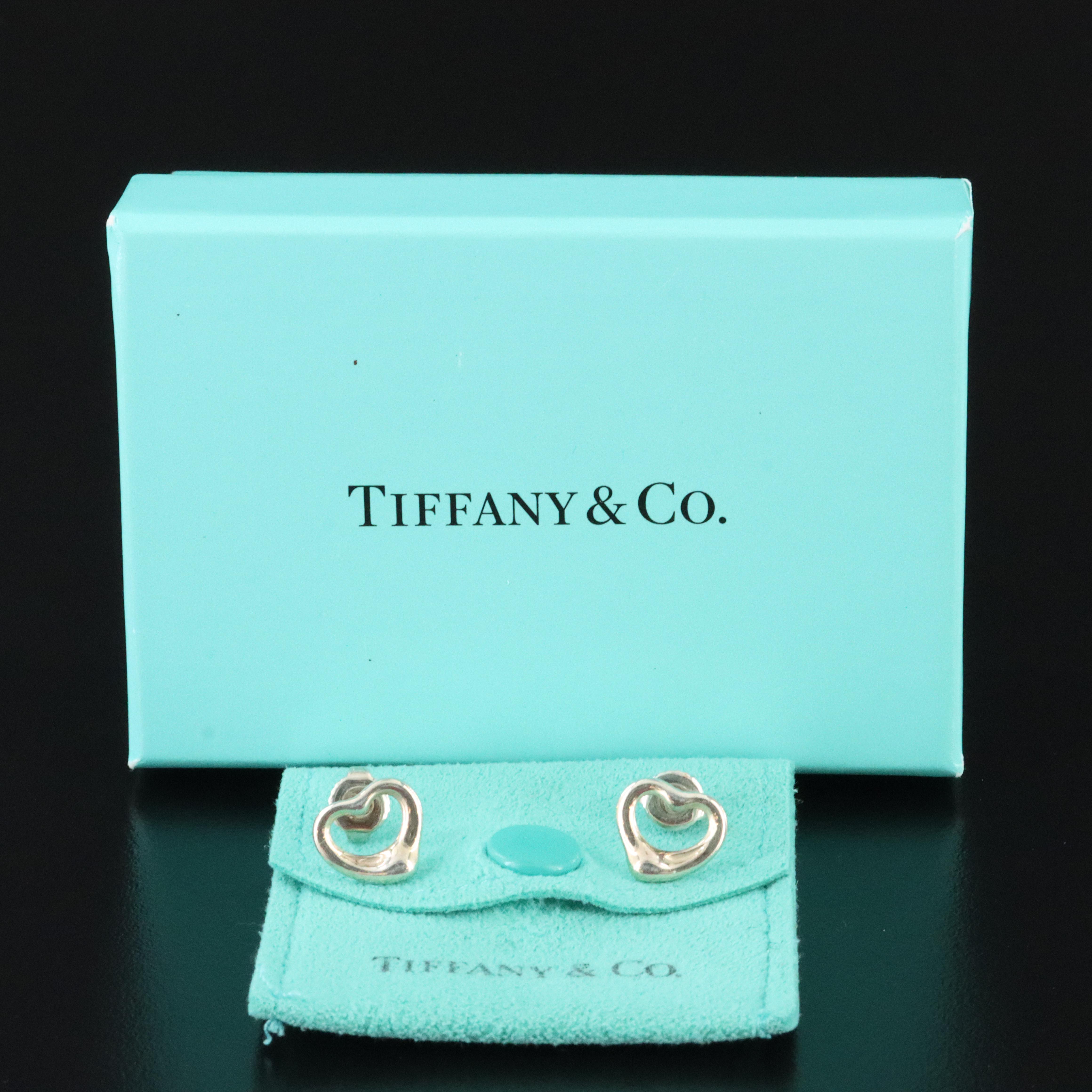Elsa Peretti for Tiffany & Co. Sterling Open Heart Stud Earrings