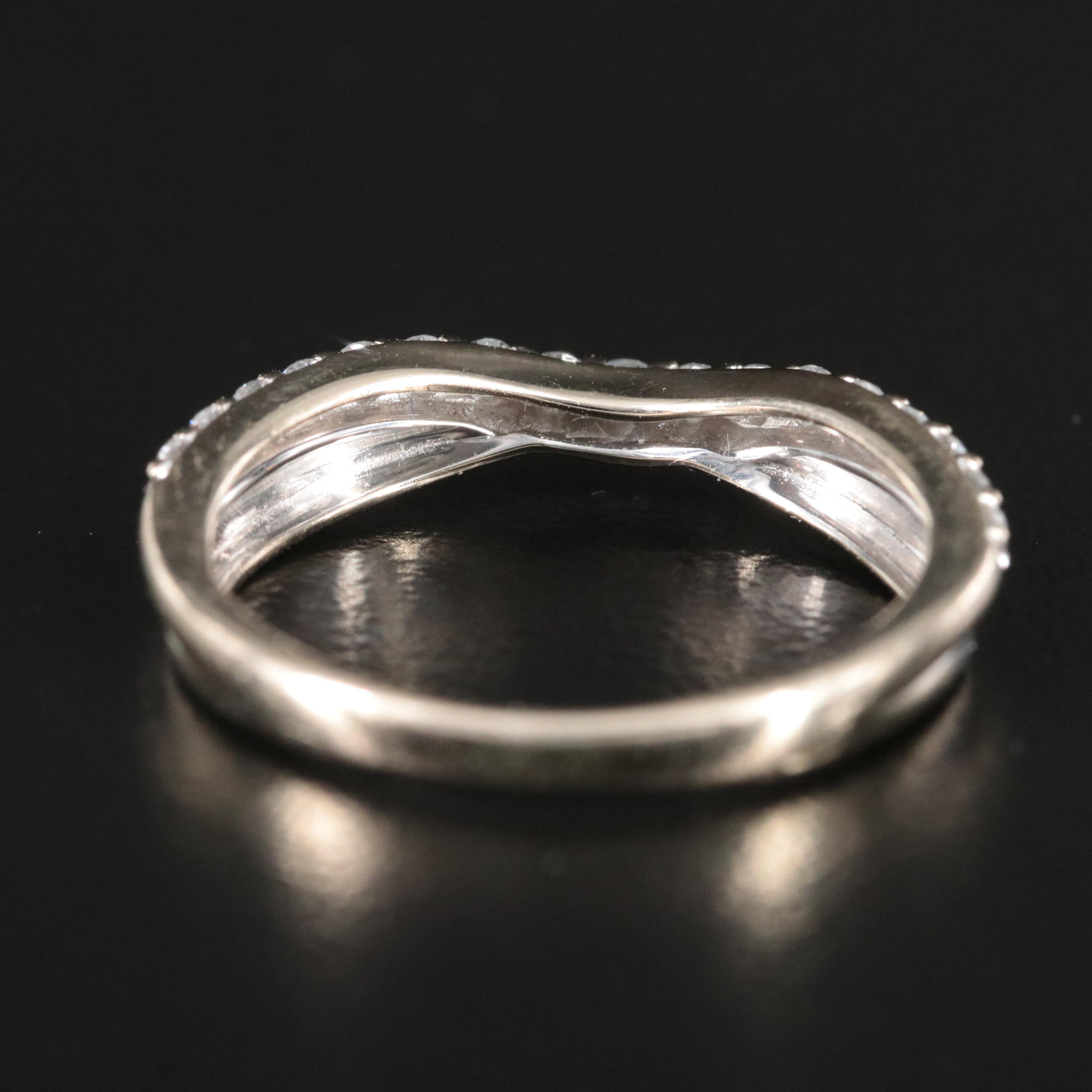 14K 0.26 CTW Diamond Wave Band