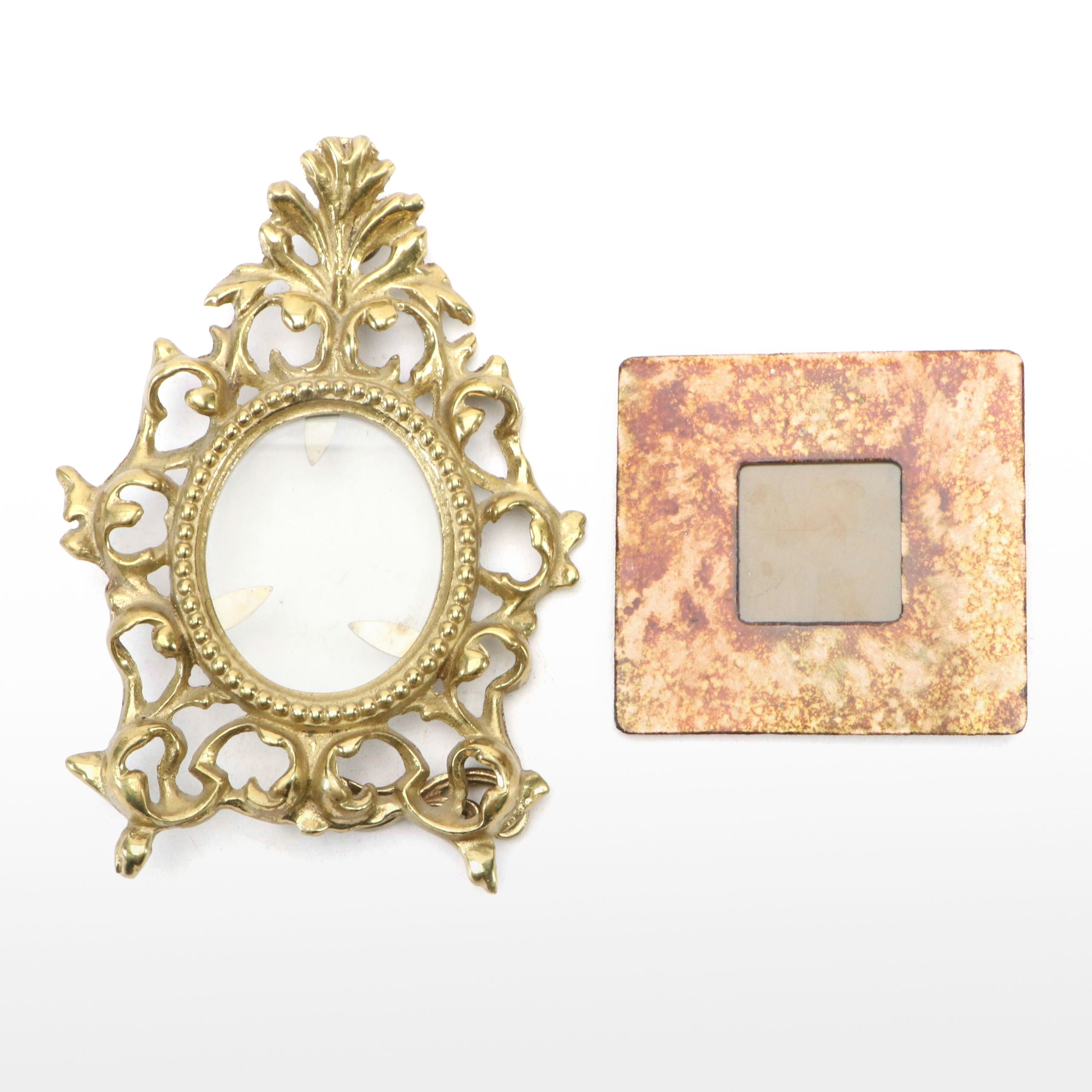 Giltmetal Baroque Oval and Africa Trading Square Easel Frames