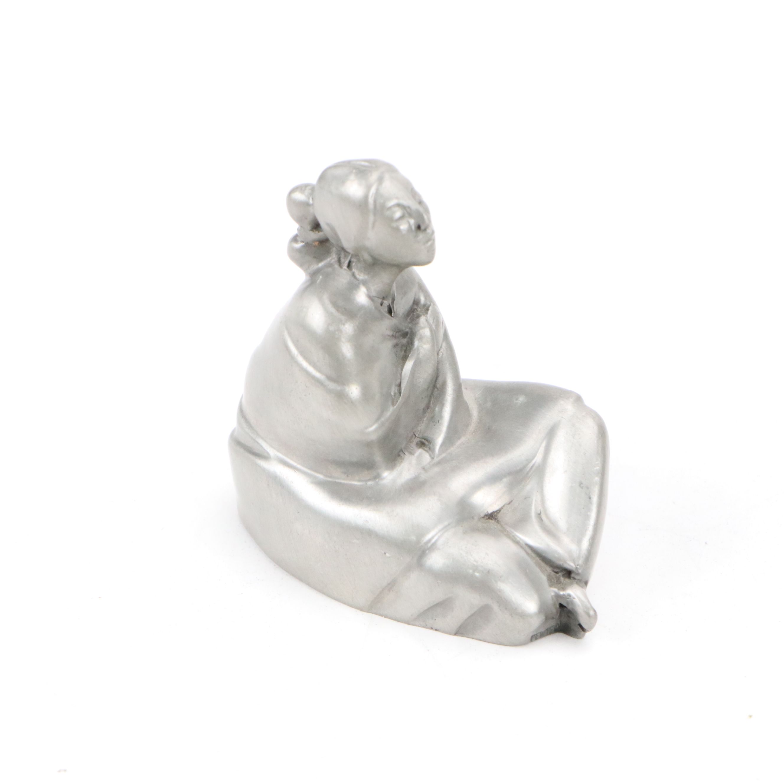 S.S.I. Pewter Navajo Figures and Puebloan Cliff Village with Pewter Danes