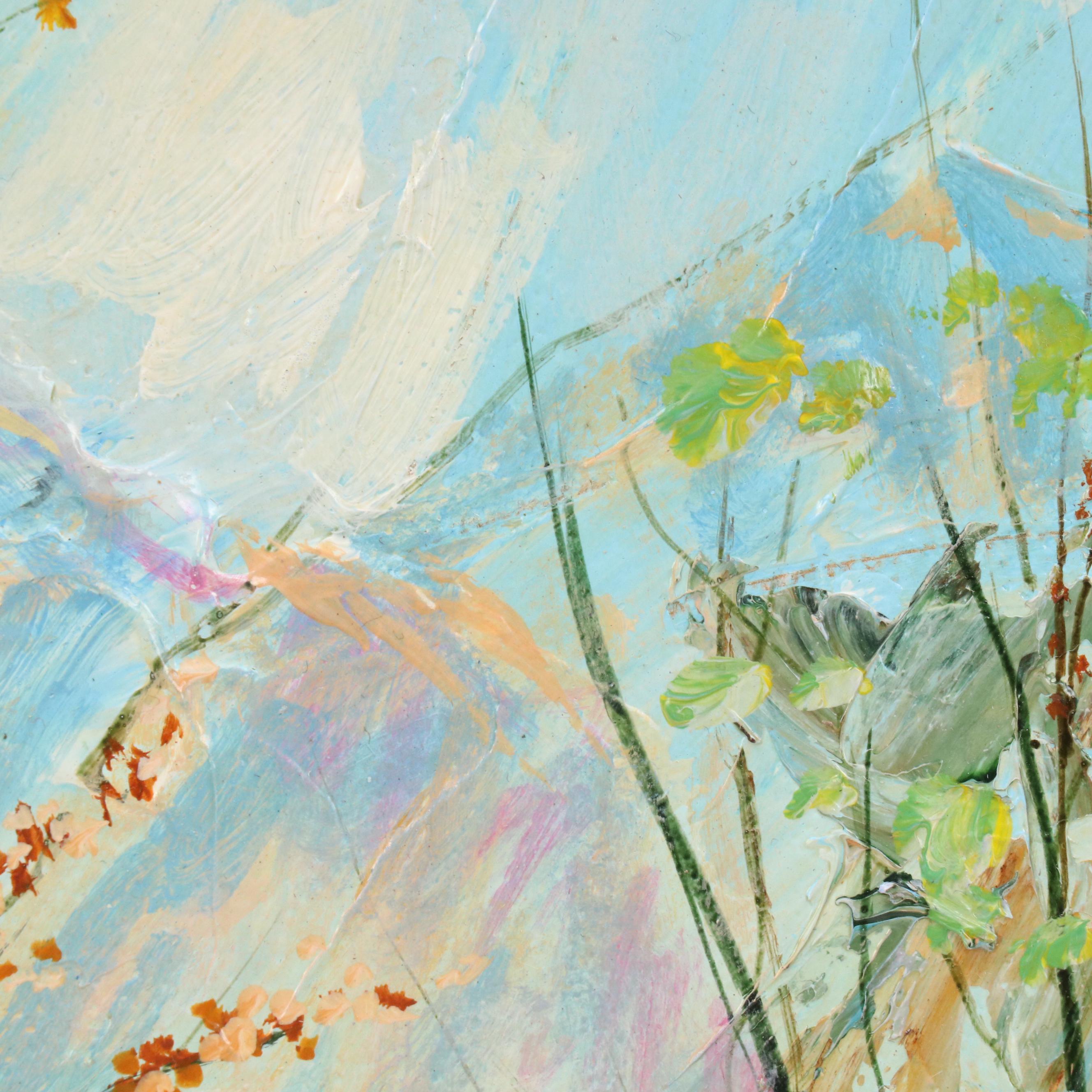 Louis Spiegel Landscape Impasto Oil Painting of Riverfront House, 1969