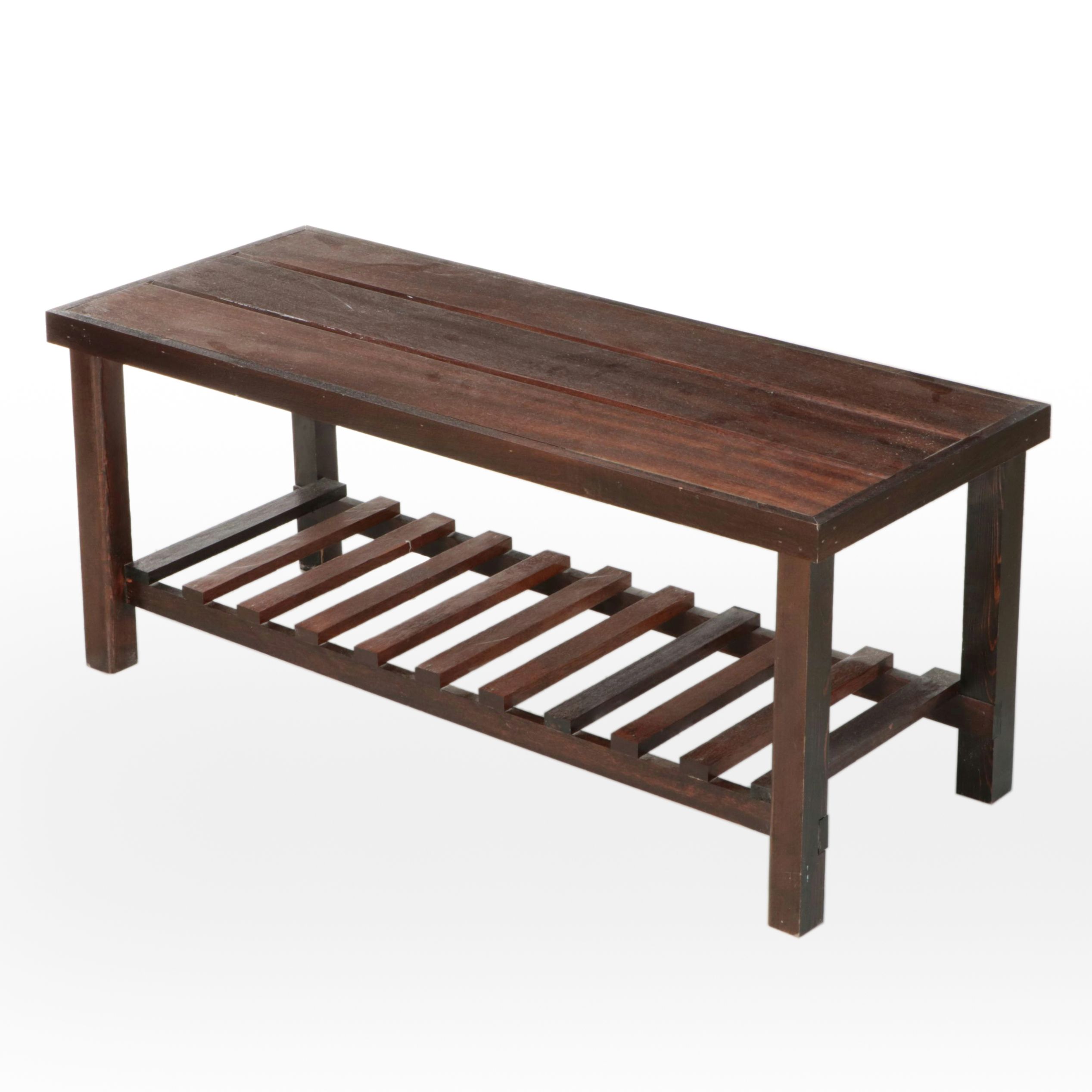 Mission Style Mahogany Finish Coffee Table
