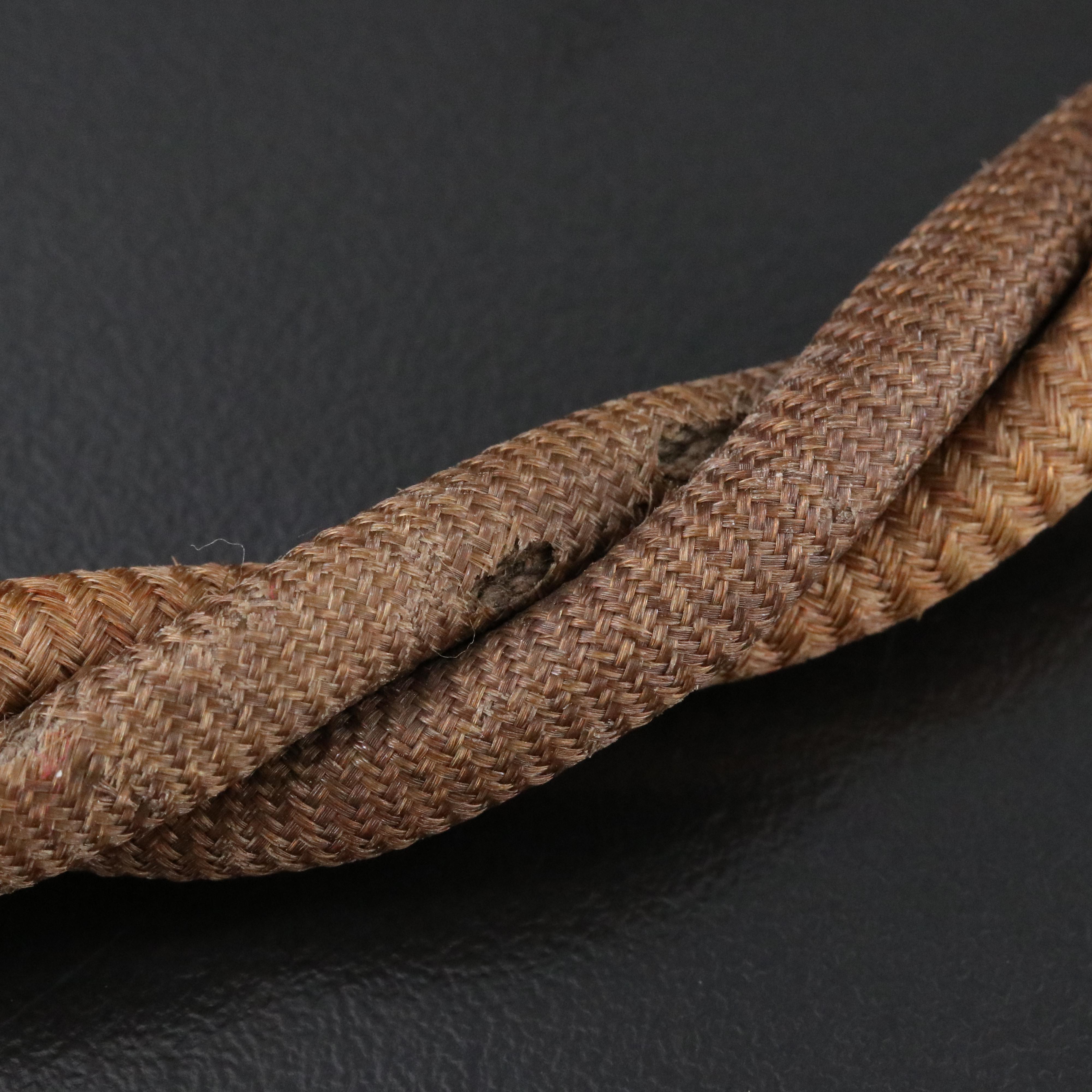 Victorian Braided Hair Work Watch Chain with Watch Key Fob Charm