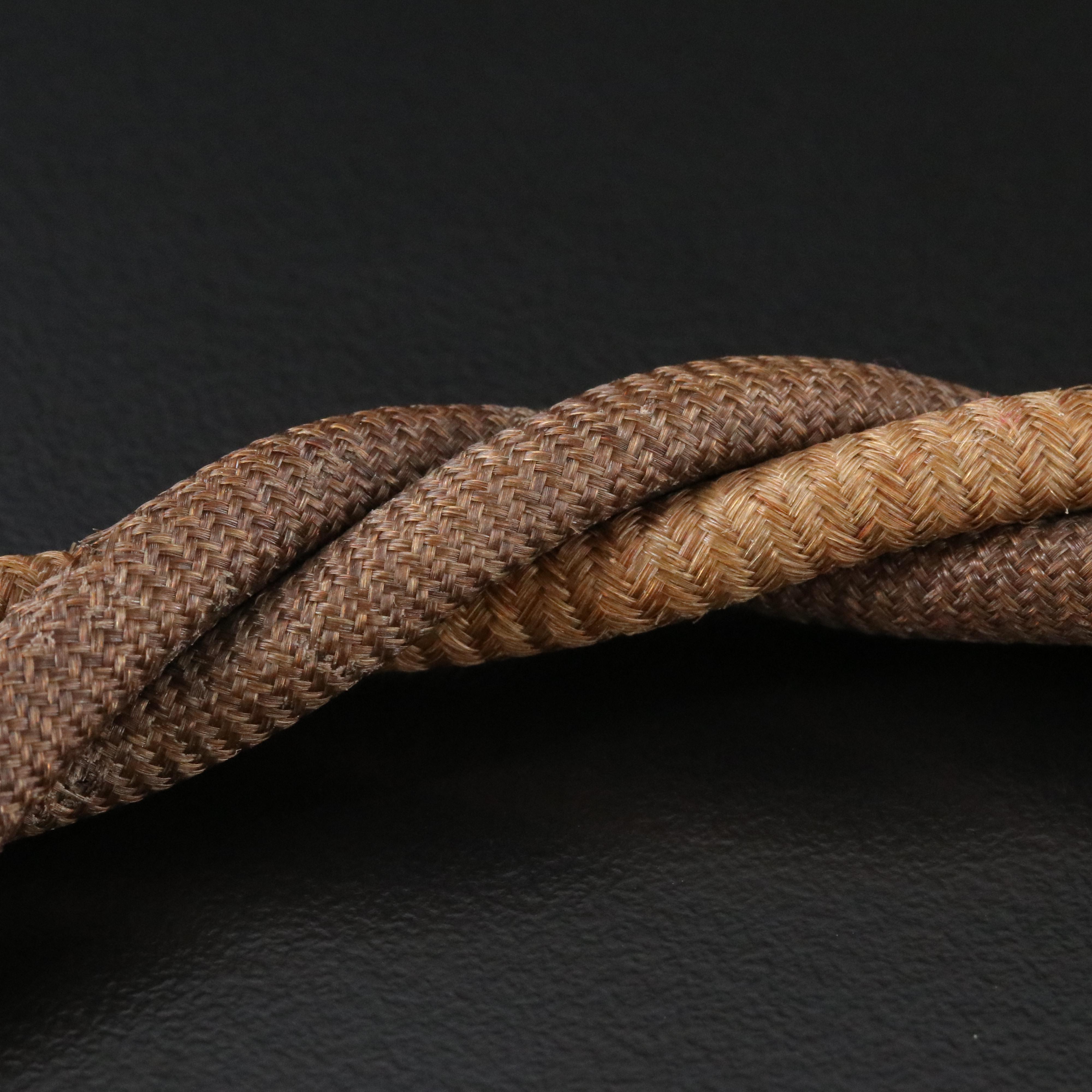 Victorian Braided Hair Work Watch Chain with Watch Key Fob Charm