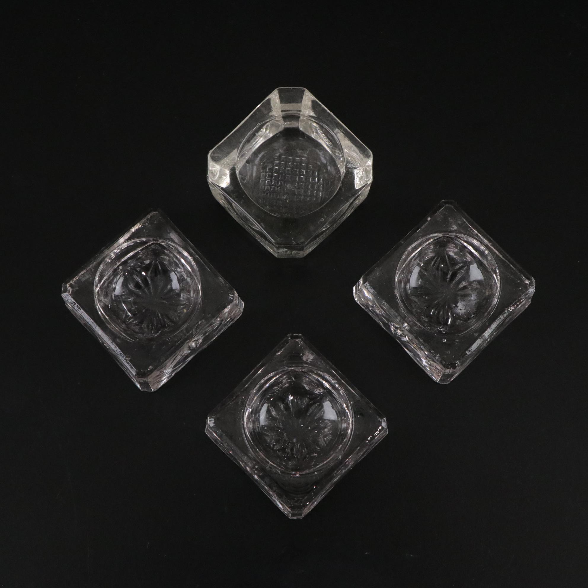 Silver Plate Round Serving Tray with Glass Salt Cellars, Metal Cups, and Vase