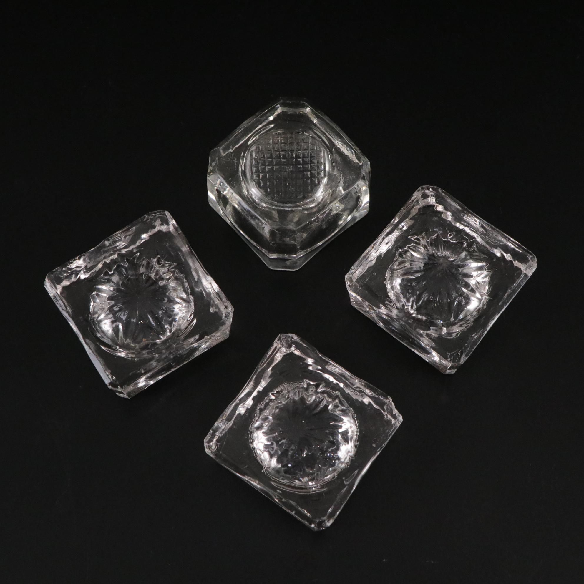 Silver Plate Round Serving Tray with Glass Salt Cellars, Metal Cups, and Vase