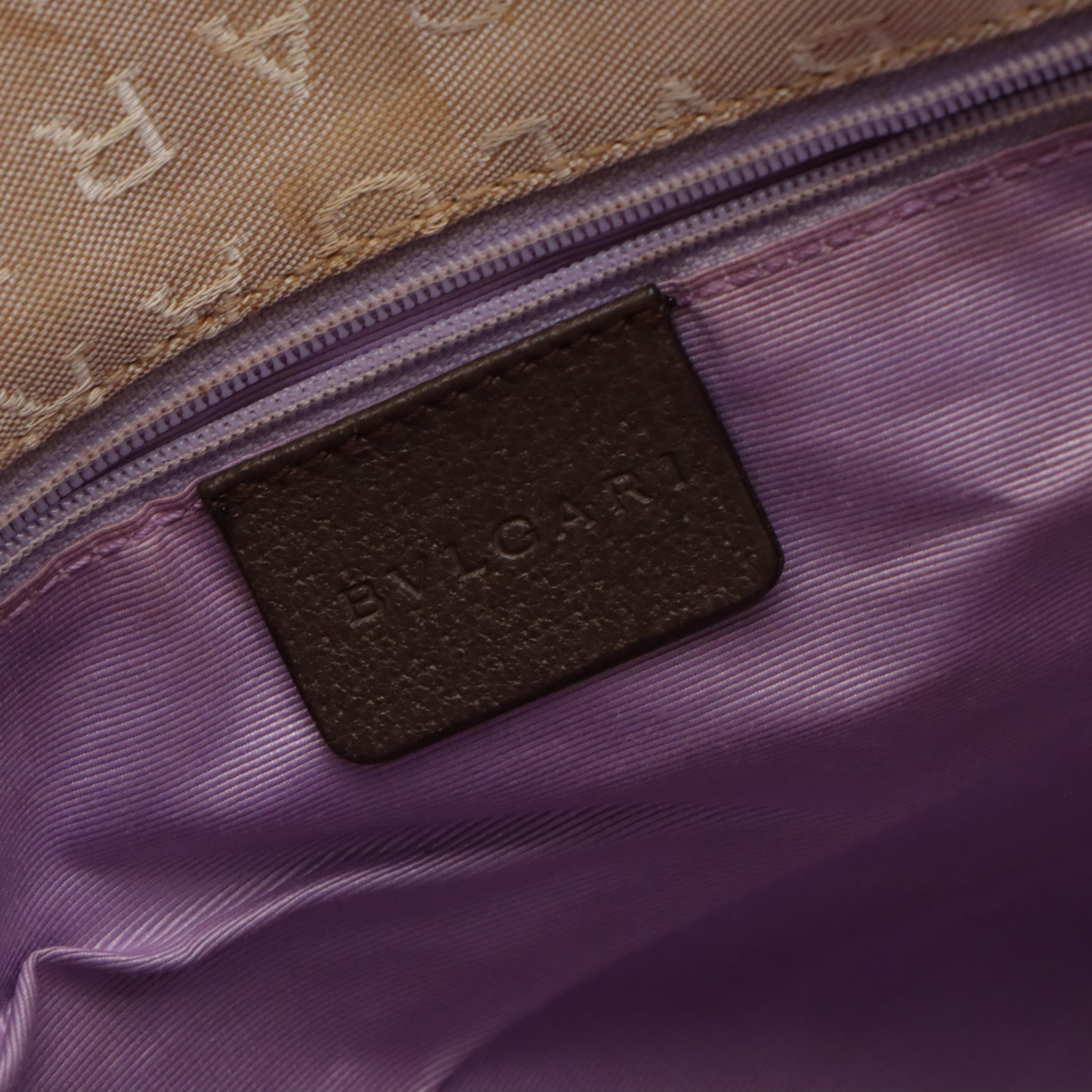 BVLGARI Logo Nylon Jacquard Tote Bag and Long Flap Wallet with Leather Trim