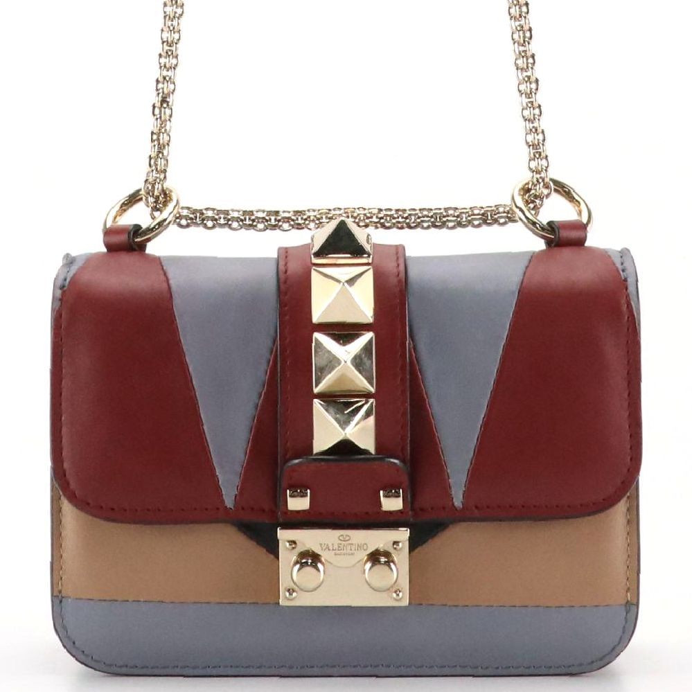 Valentino Garavani Mini Glam Lock Shoulder Bag in Multicolored Calfskin leather